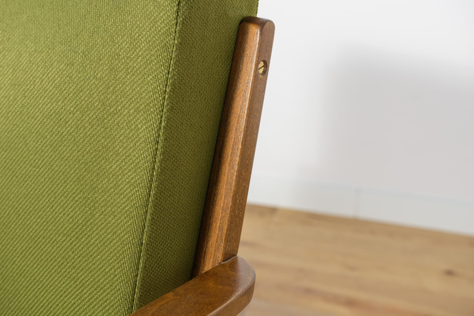 Armchair 53693, wood, green wool, by S. Selmanagic, Deutsche Werkstätten Hellerau, Germany, 1960s. - 166899