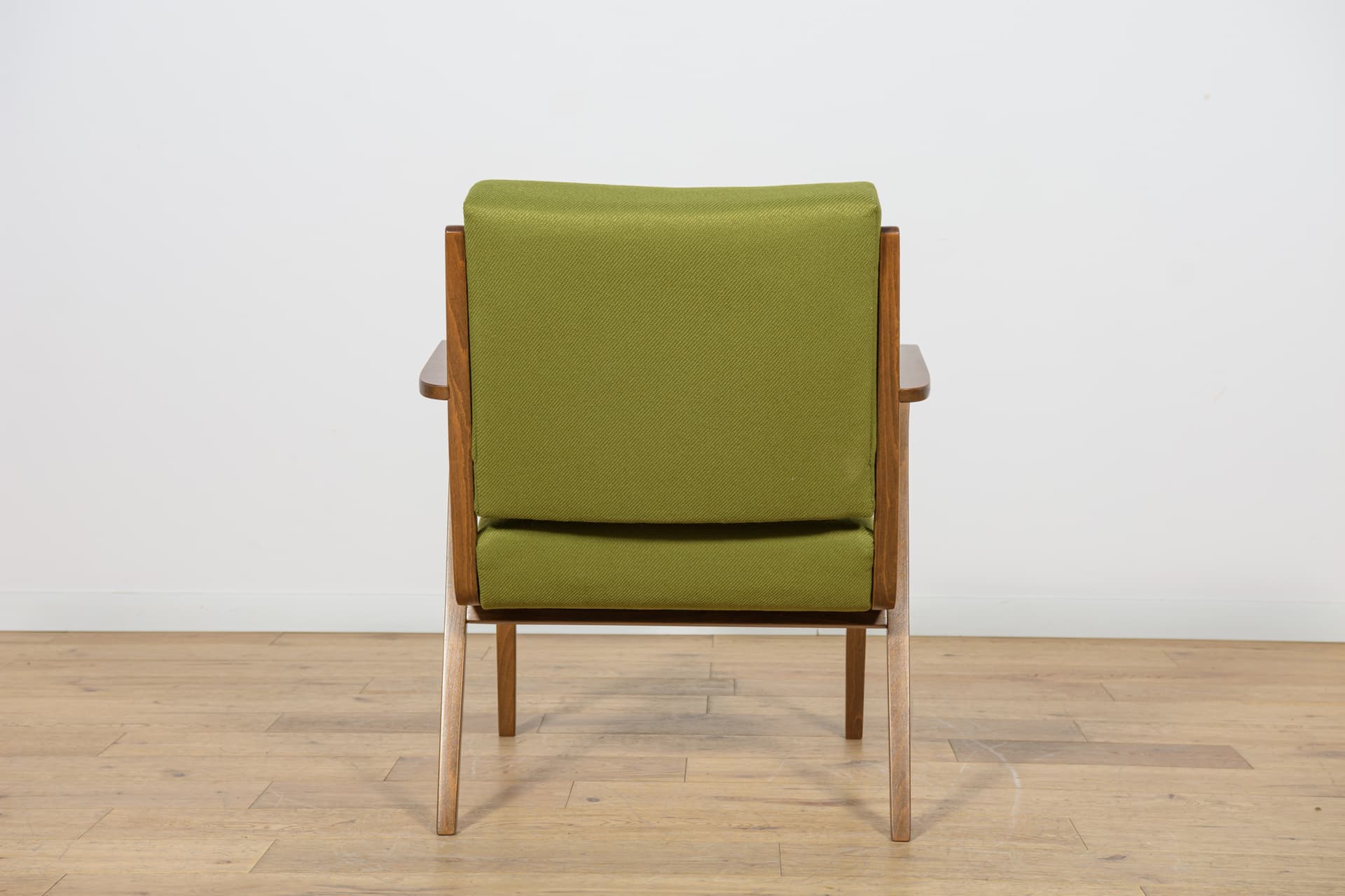 Armchair 53693, wood, green wool, by S. Selmanagic, Deutsche Werkstätten Hellerau, Germany, 1960s. - 166892