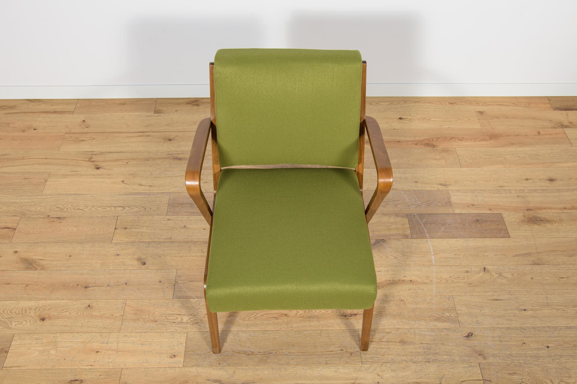 Armchair 53693, wood, green wool, by S. Selmanagic, Deutsche Werkstätten Hellerau, Germany, 1960s. - 166891