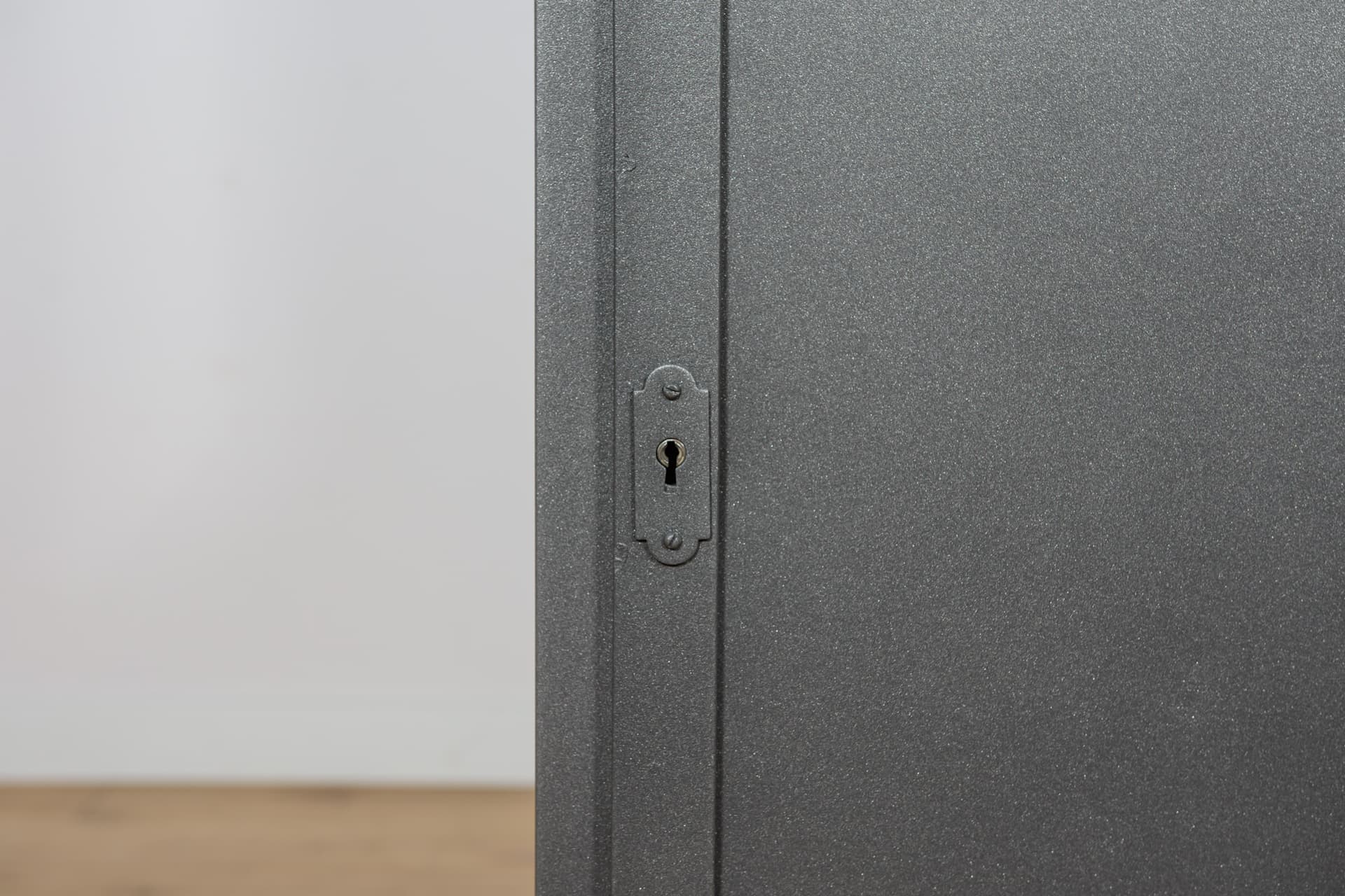 Medical cabinet, grey metal, Poland, 1950s. - 166917