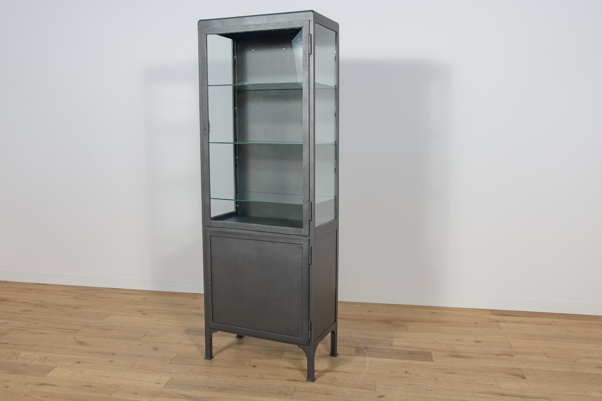 Medical cabinet, grey metal, Poland, 1950s. - 166905