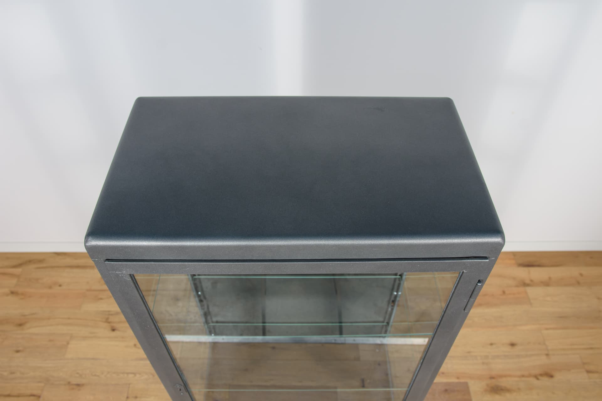 Medical cabinet, grey metal, Poland, 1950s. - 166909