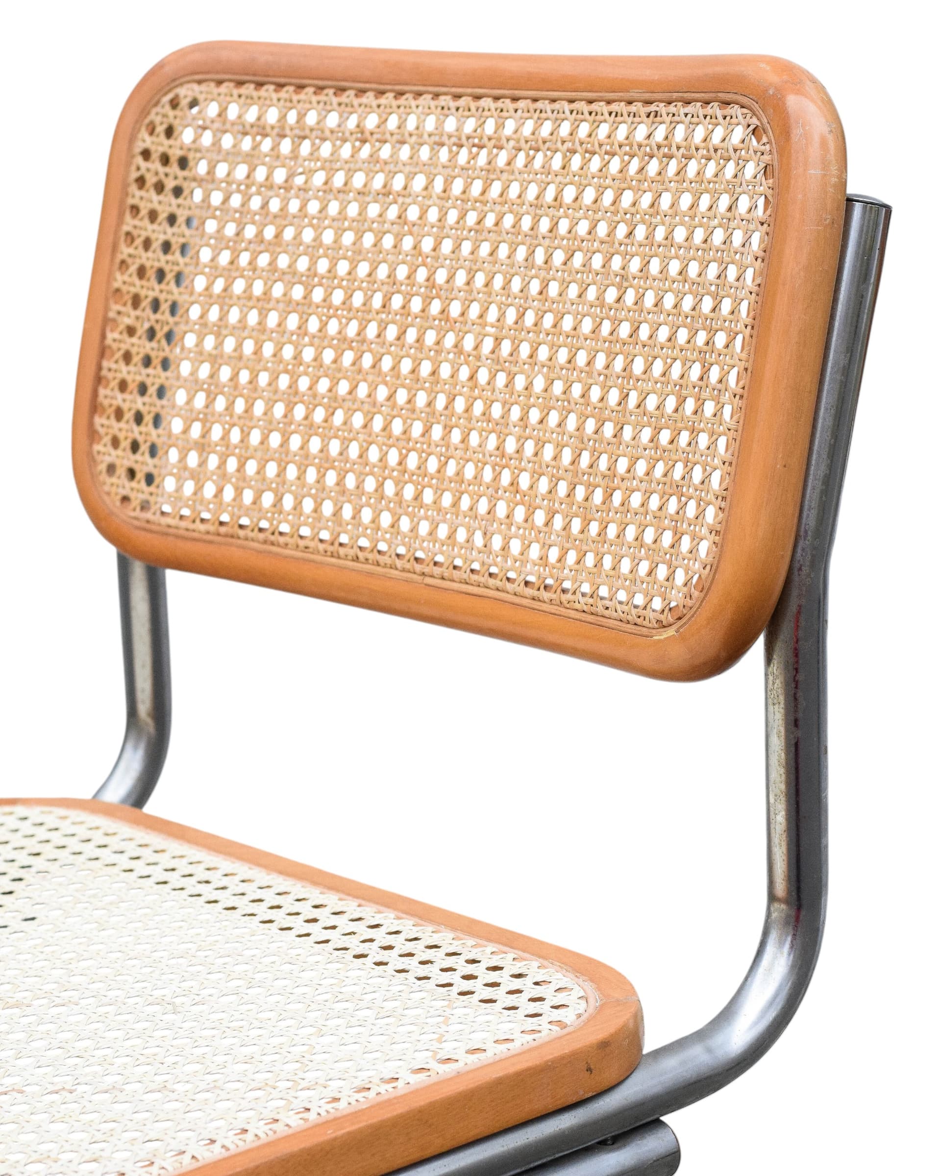 Komplet czterech krzeseł rattanowych wg projektu Cesca Marcela Breuera, Włochy, lata 80. - 166993