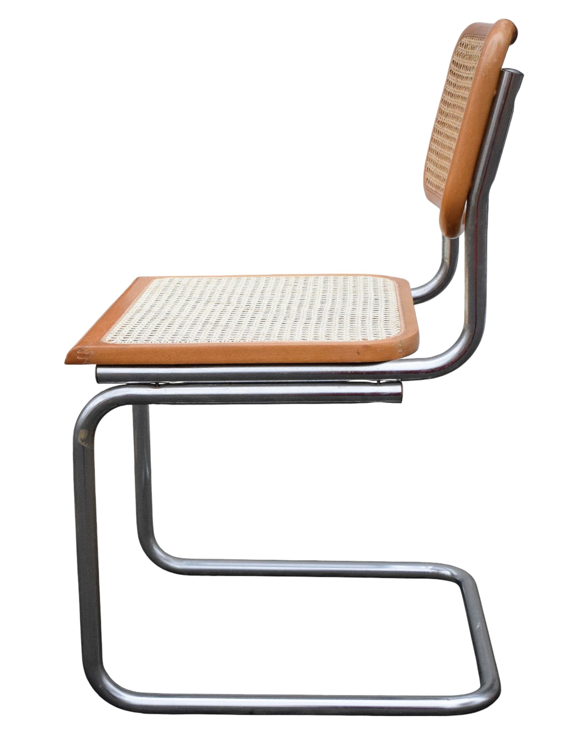 Komplet czterech krzeseł rattanowych wg projektu Cesca Marcela Breuera, Włochy, lata 80. - 166990