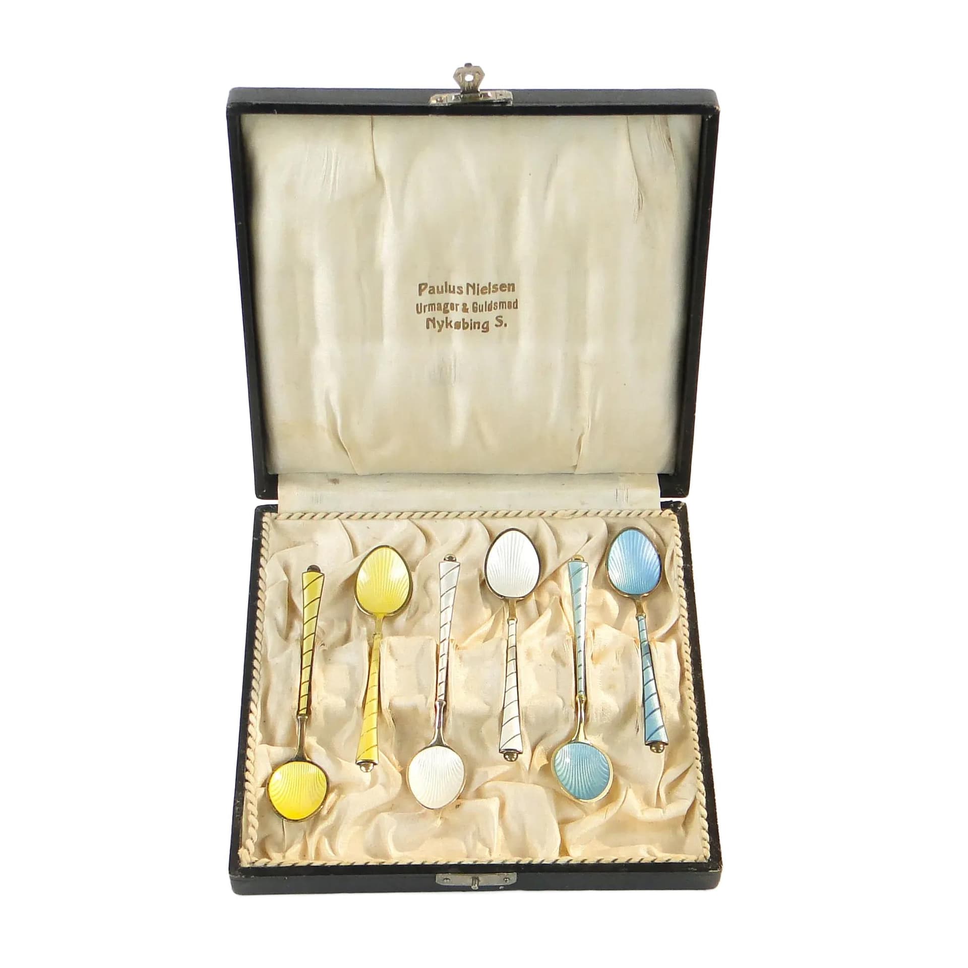 Cutlery set Art Deco, multicolor, gilt silver, Denmark, 1940s.