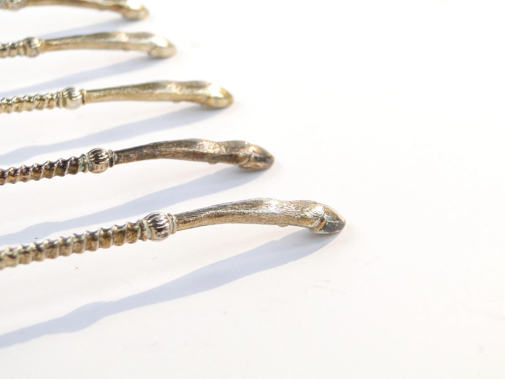 Silver Tea Spoon Set with Hoof Handles, Koch & Bergfeld Bremen, Germany, 1880s - 10840