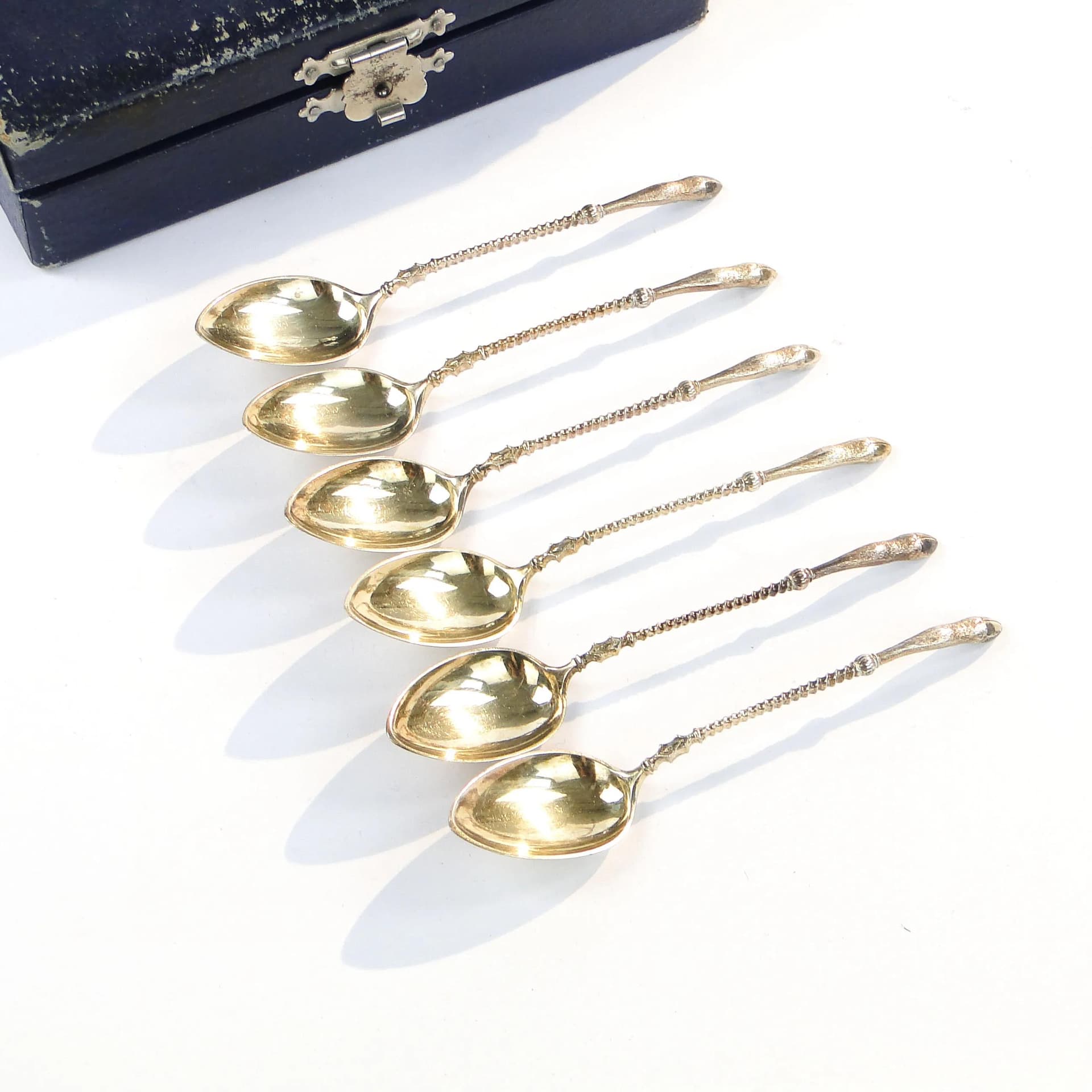 Silver Tea Spoon Set with Hoof Handles, Koch & Bergfeld Bremen, Germany, 1880s - 10838