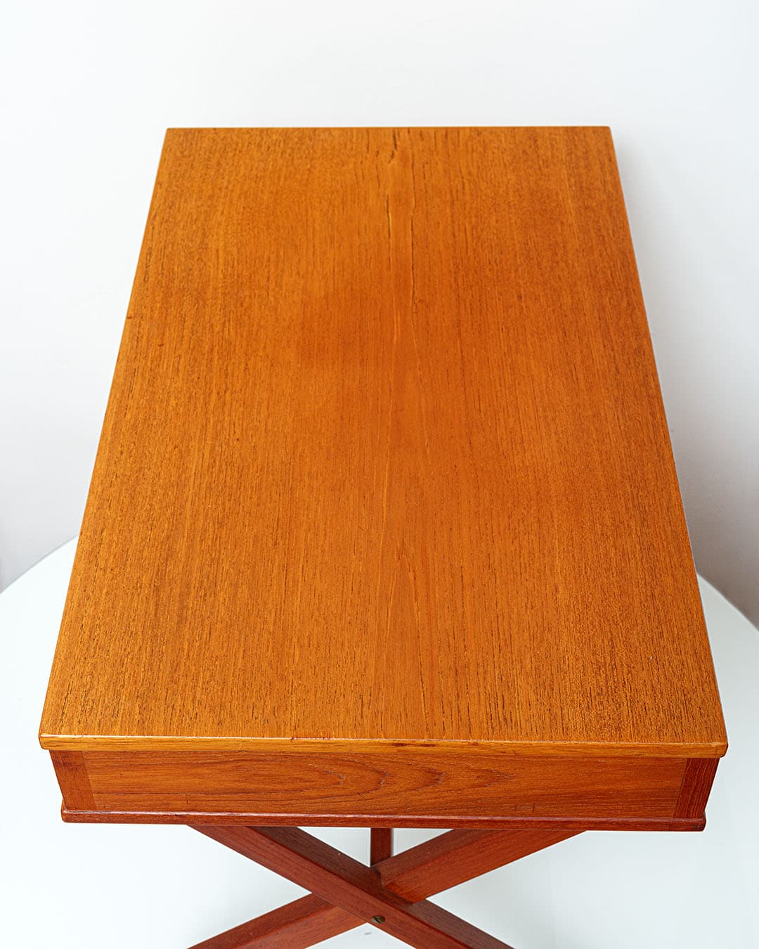 Niciak, teak jasnobrązowy, rattan, Dania, lata 70. - 167206