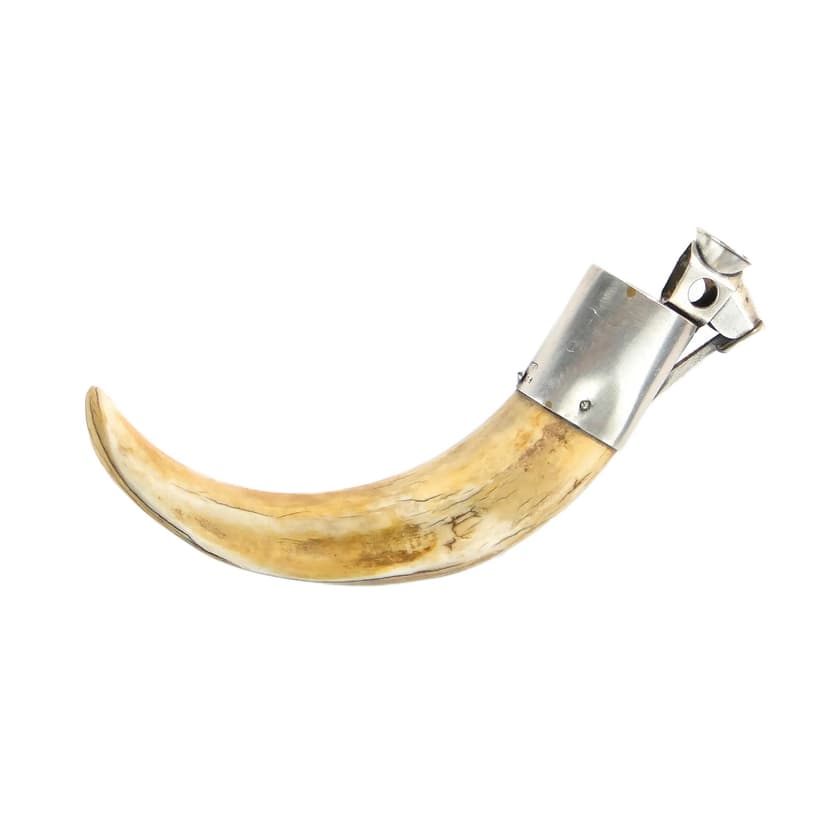Hunting Cigar Guillotine with Warthog Tusk Handle, Brass and Silver-Plated, Western Europe, 1950s
