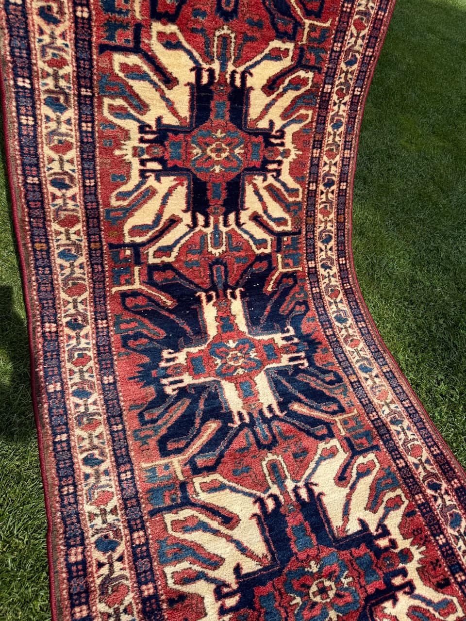 Chodnik Heriz 332x108 cm, multikolor, wełna, Iran, lata 30. - 167320