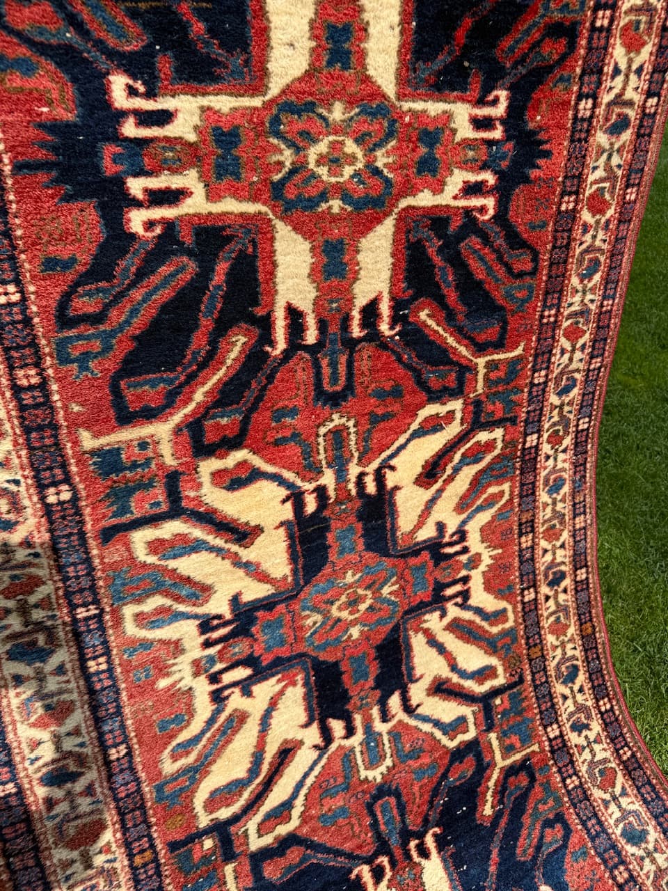 Chodnik Heriz 332x108 cm, multikolor, wełna, Iran, lata 30. - 167323
