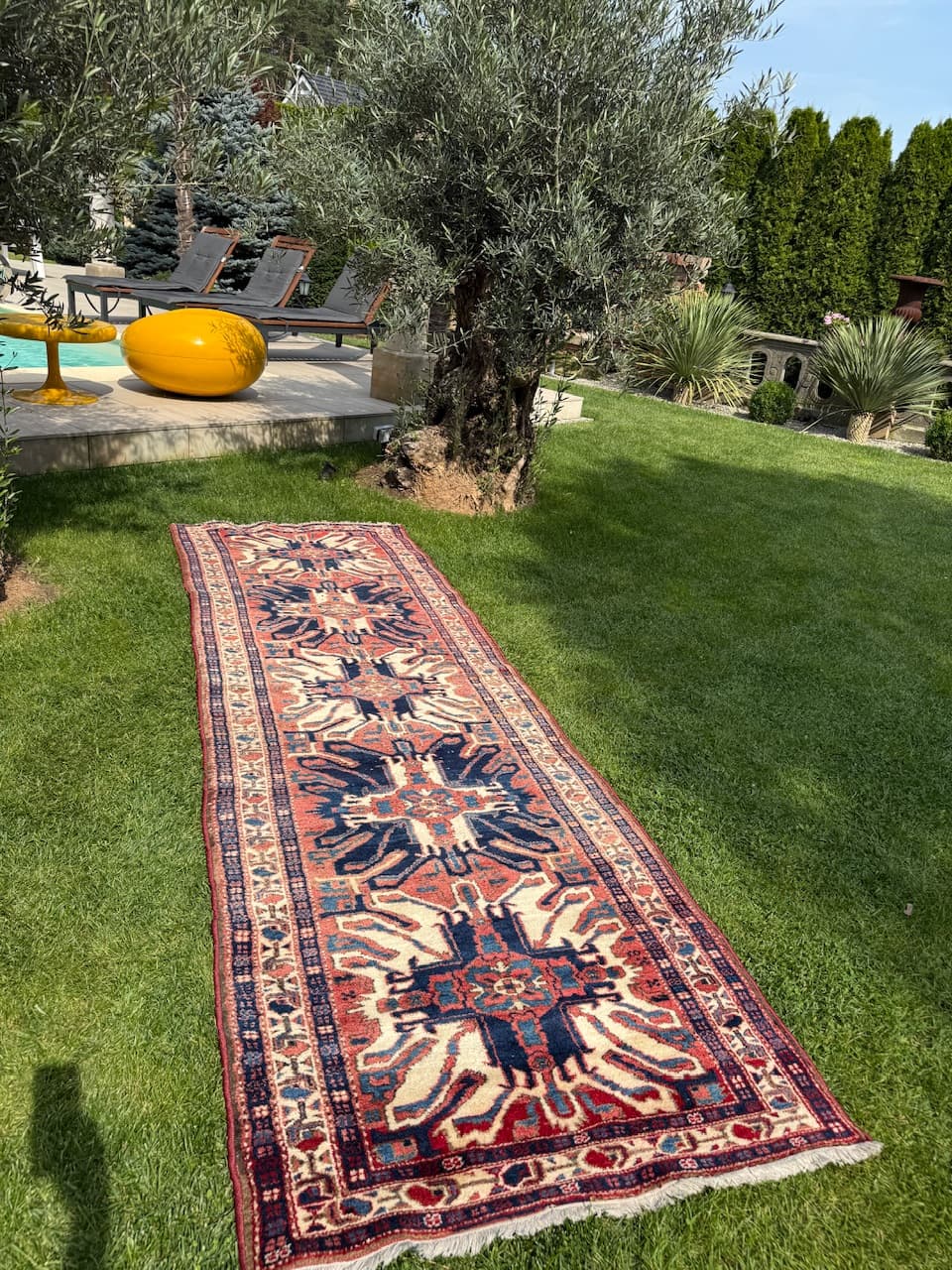 Chodnik Heriz 332x108 cm, multikolor, wełna, Iran, lata 30. - 167325