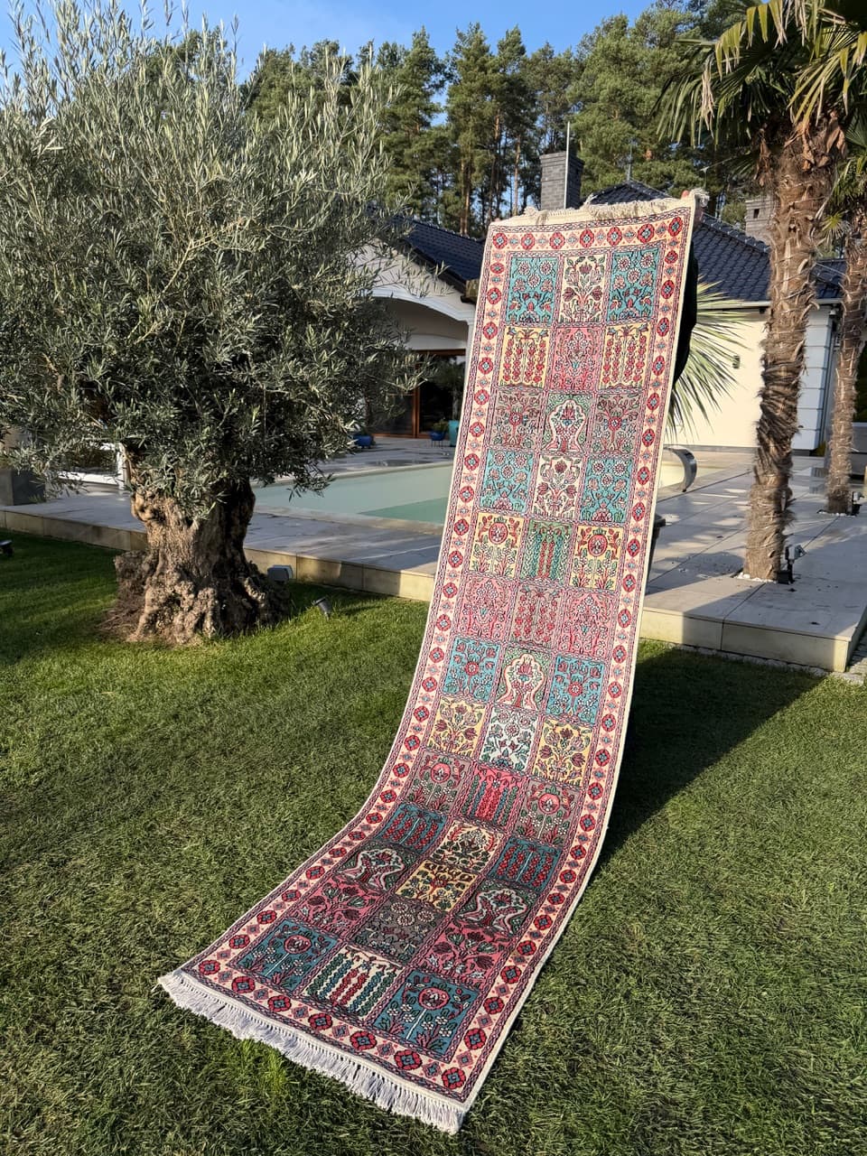 Chodnik Ghoum, multikolor, jedwab, Indie - 167337