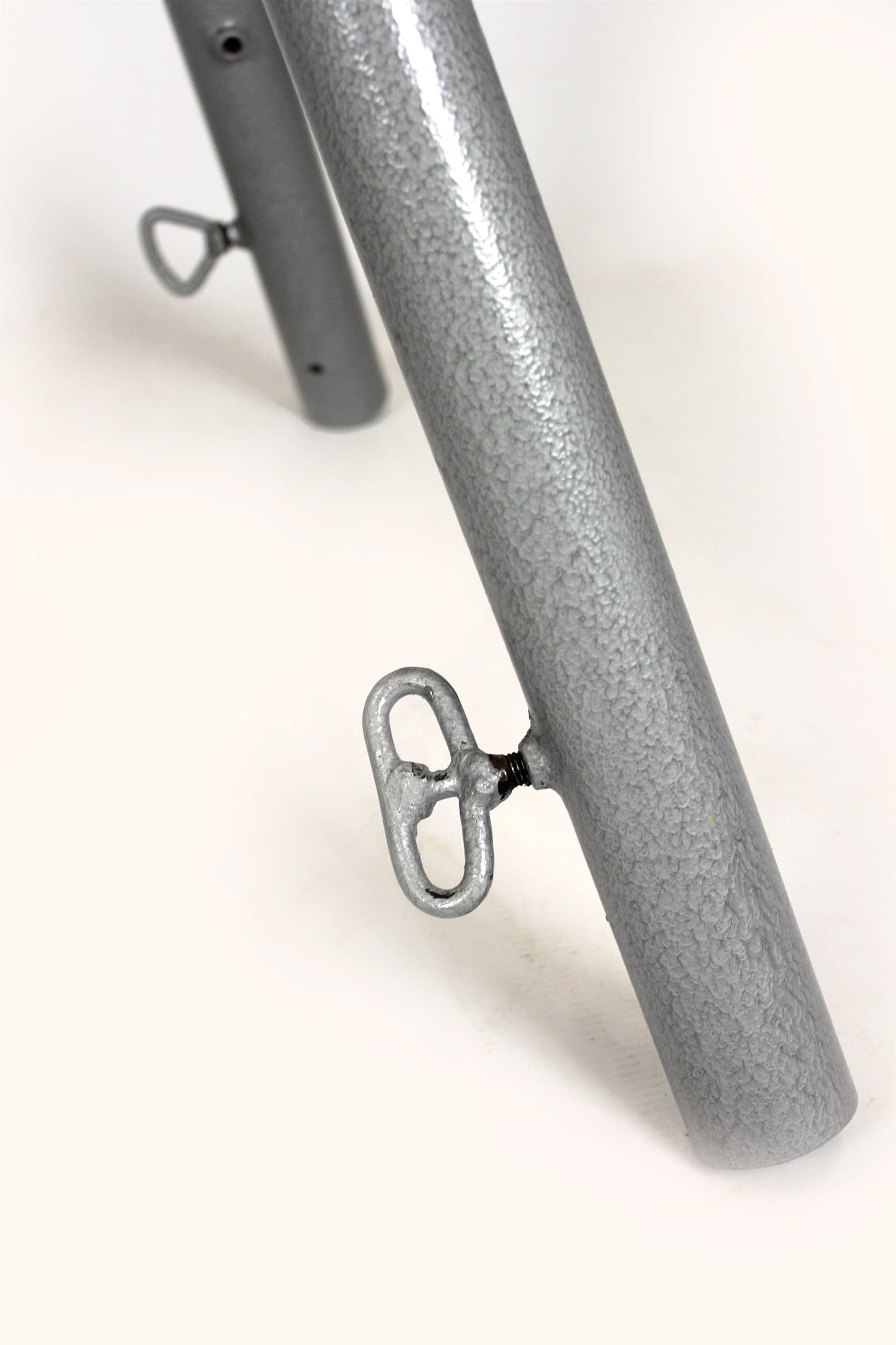 Koń gimnastyczny, skóra naturalna brązowa, stal szara, Polska, lata 50. - 167407