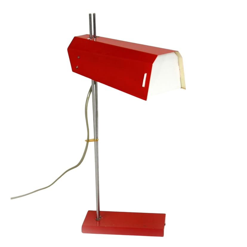 Lampka biurkowa, czerwony, proj. J. Hurka, Czechy, lata 70.