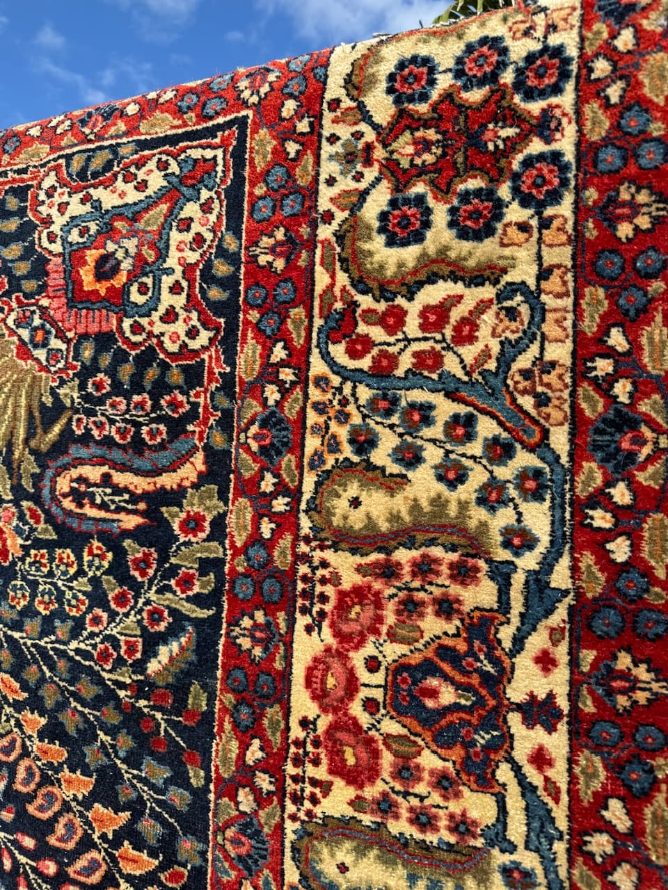 Persian rug Farahan, navy blue, wool, Iran, 1930s. - 167578