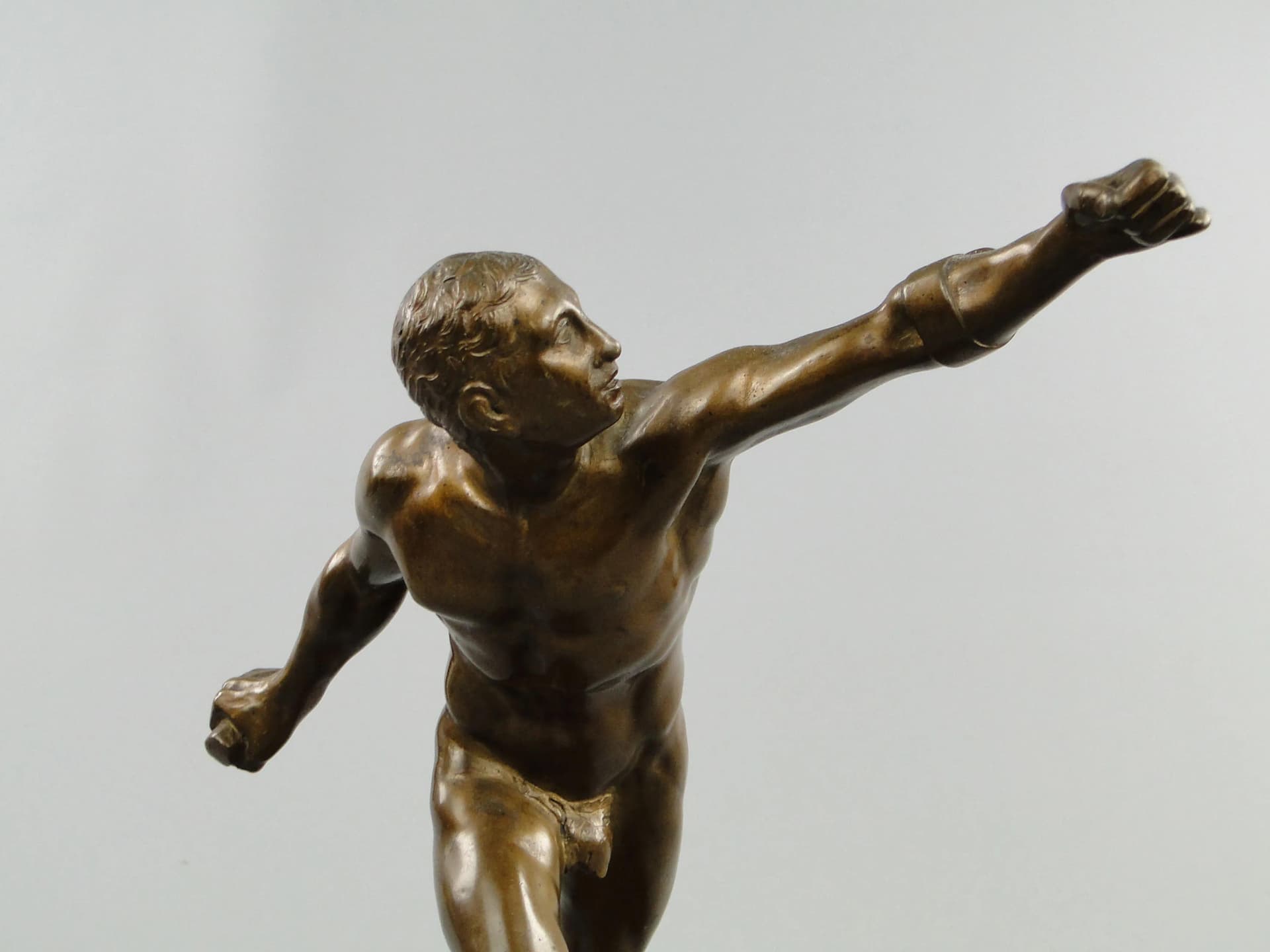 Sculpture Borghese Gladiator, patinated brown bronze, Austria, 19th c. - 10789