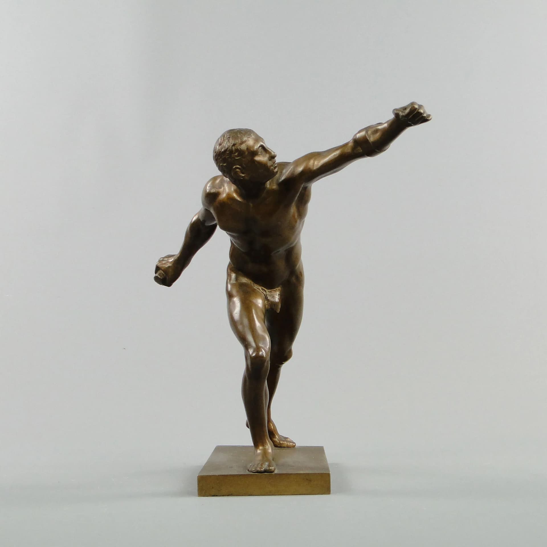 Sculpture Borghese Gladiator, patinated brown bronze, Austria, 19th c. - 10788