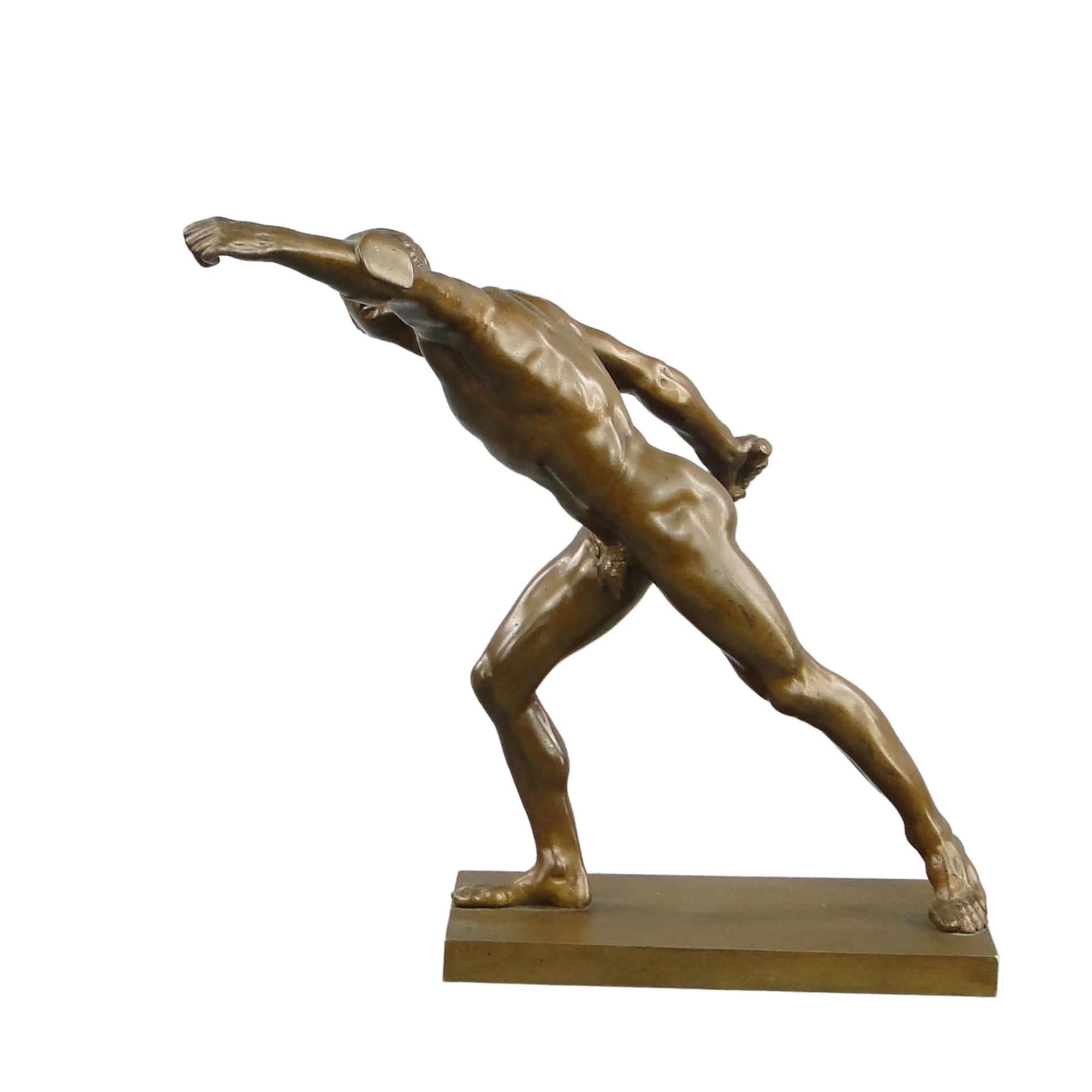 Sculpture Borghese Gladiator, patinated brown bronze, Austria, 19th c.