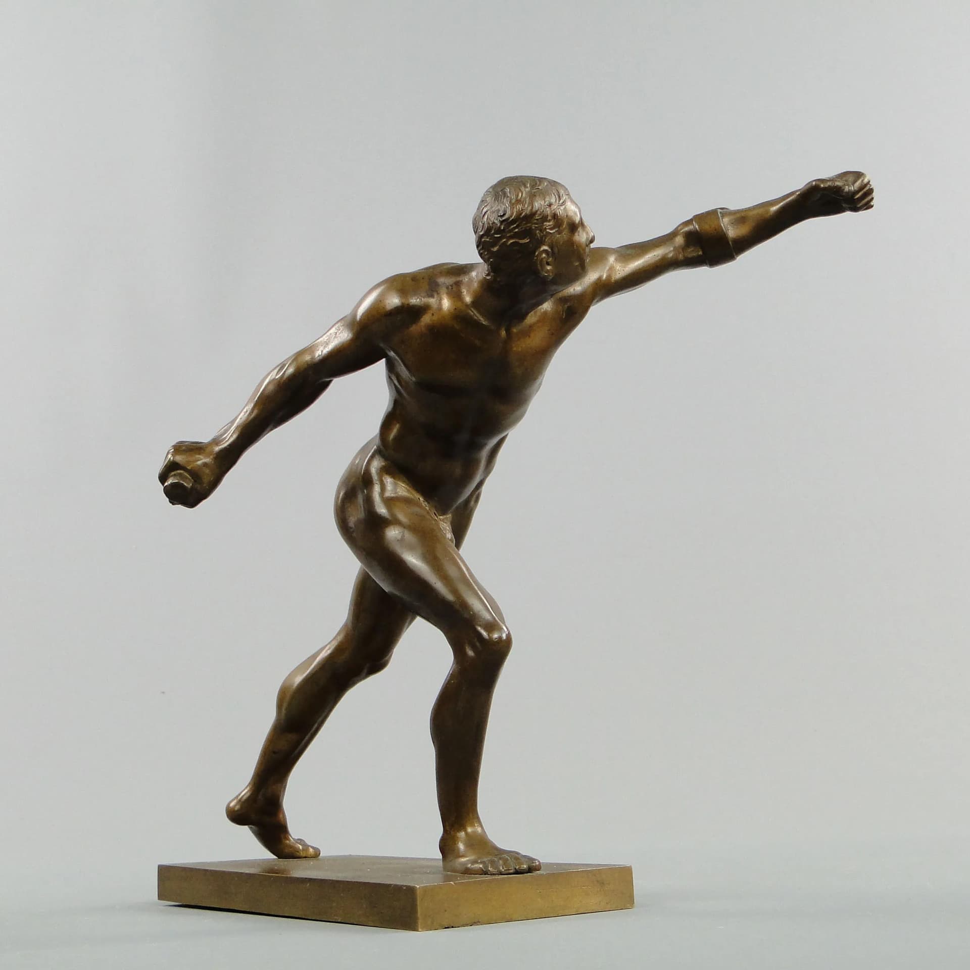 Sculpture Borghese Gladiator, patinated brown bronze, Austria, 19th c. - 10793