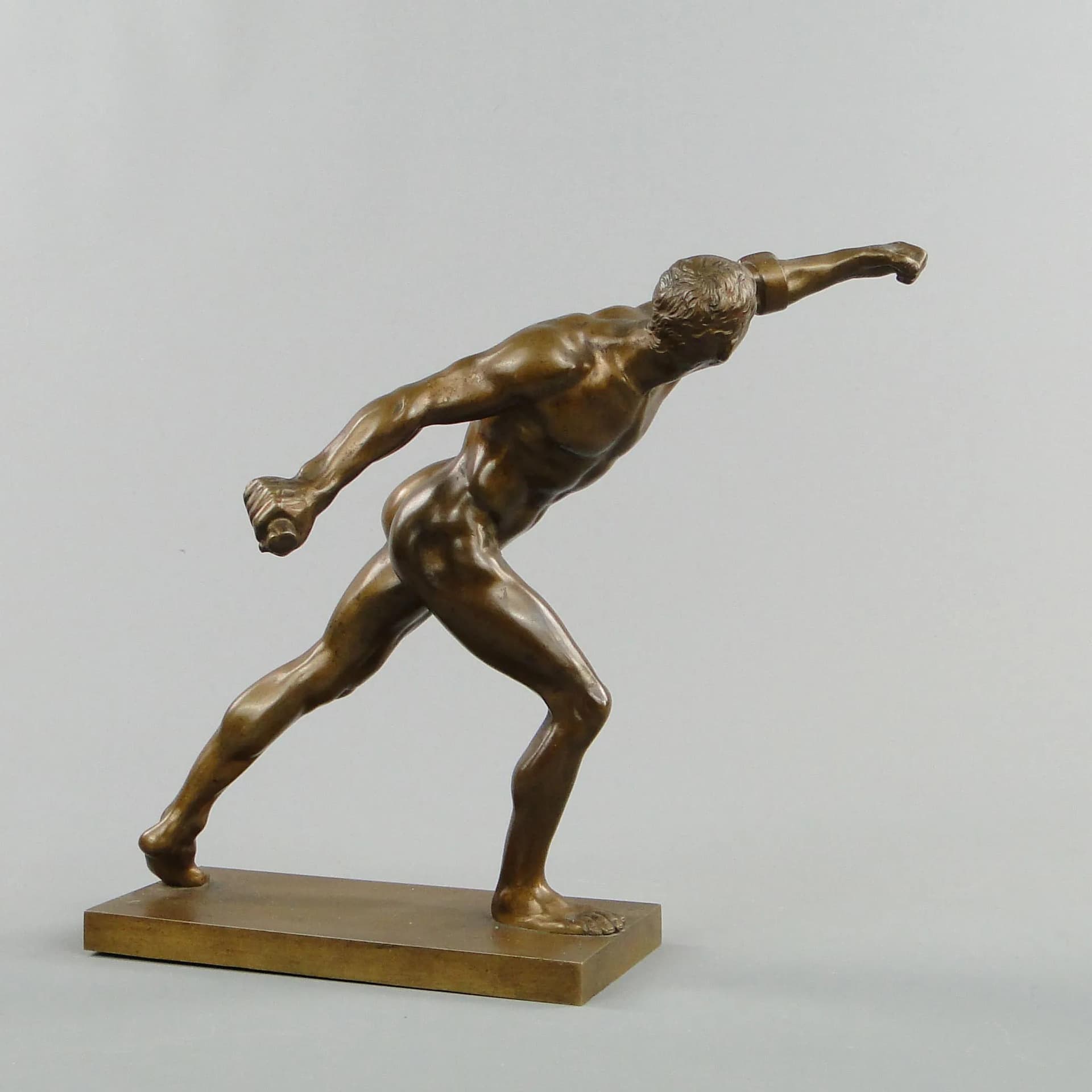 Sculpture Borghese Gladiator, patinated brown bronze, Austria, 19th c. - 10787