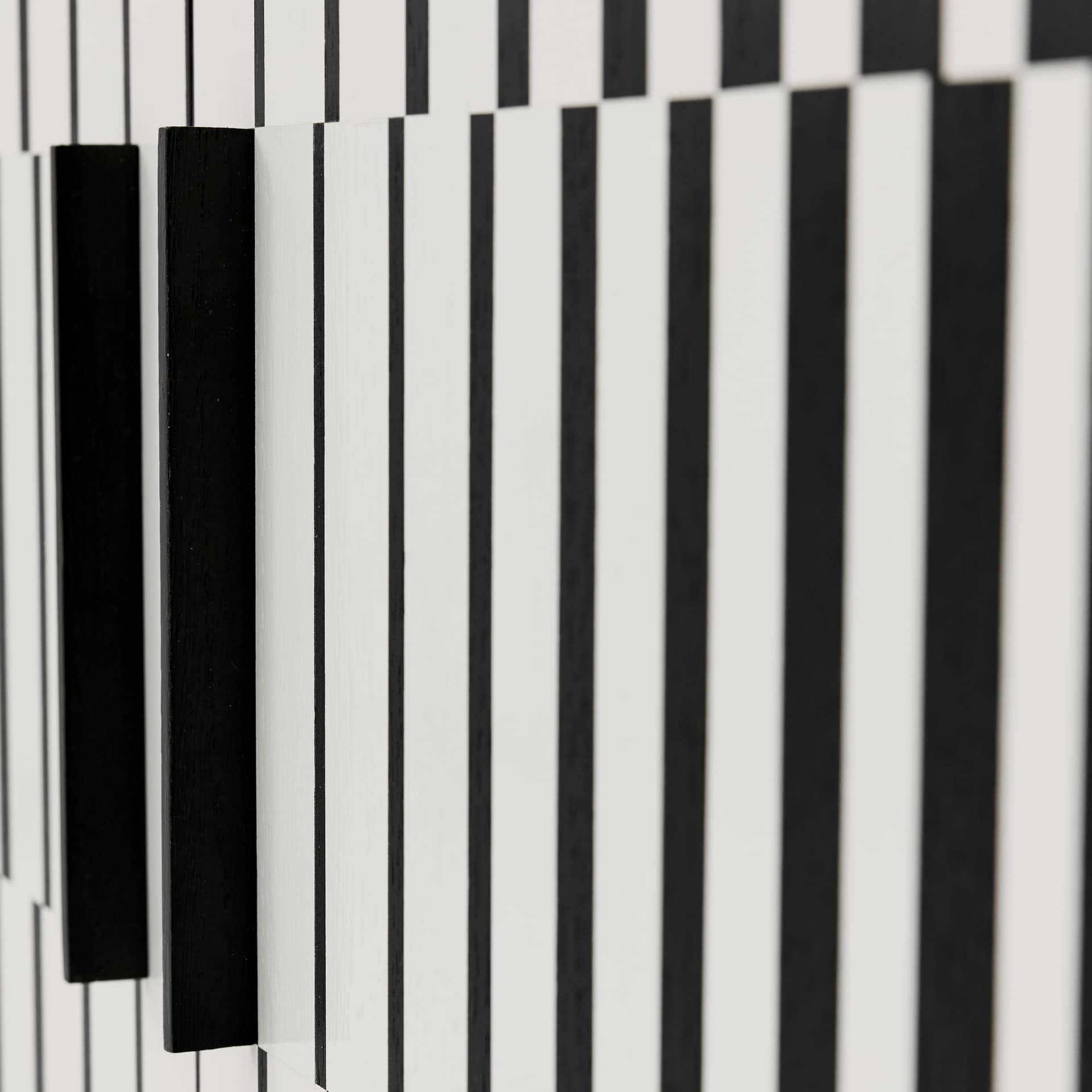 Komoda op-art, czarny, dąb stal, lata 60. - 167623