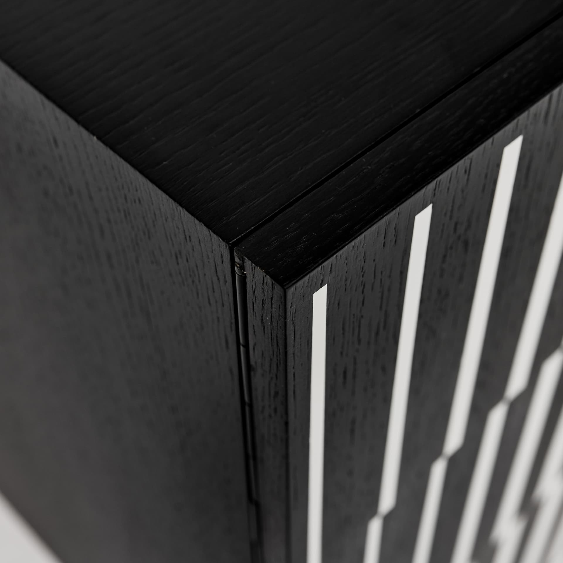 Komoda op-art, czarny, dąb stal, lata 60. - 167626