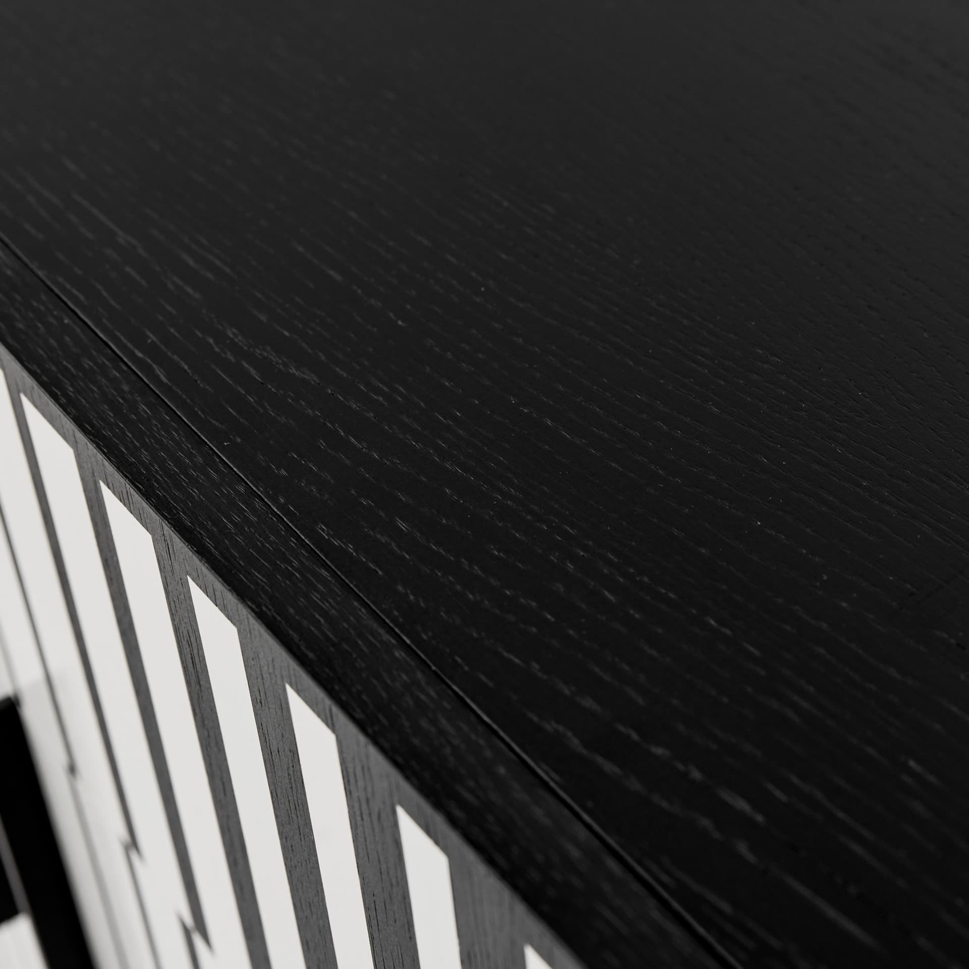 Komoda op-art, czarny, dąb stal, lata 60. - 167627