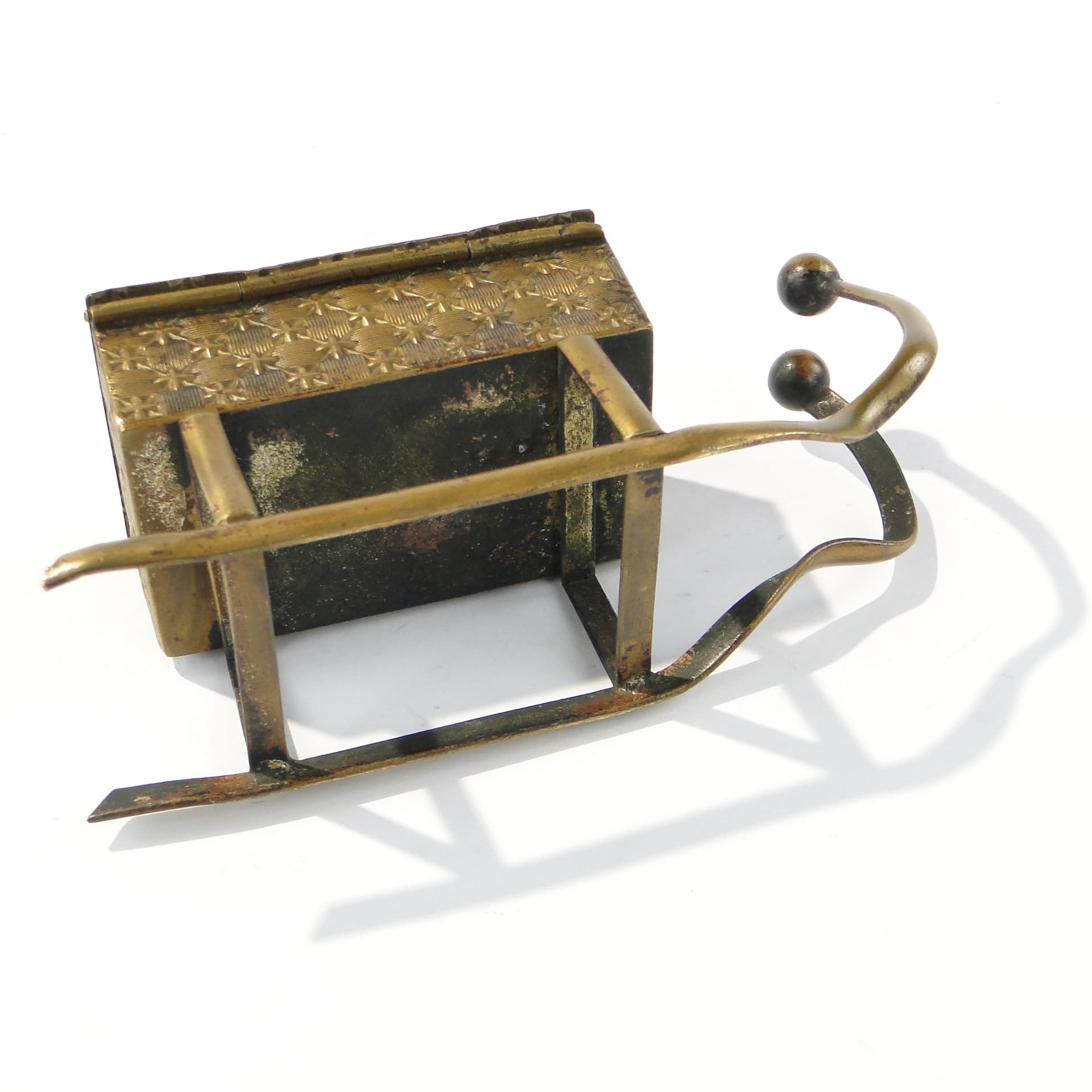 Francuskie pudełko na biżuterię w kształcie sani, XIX w - 167658