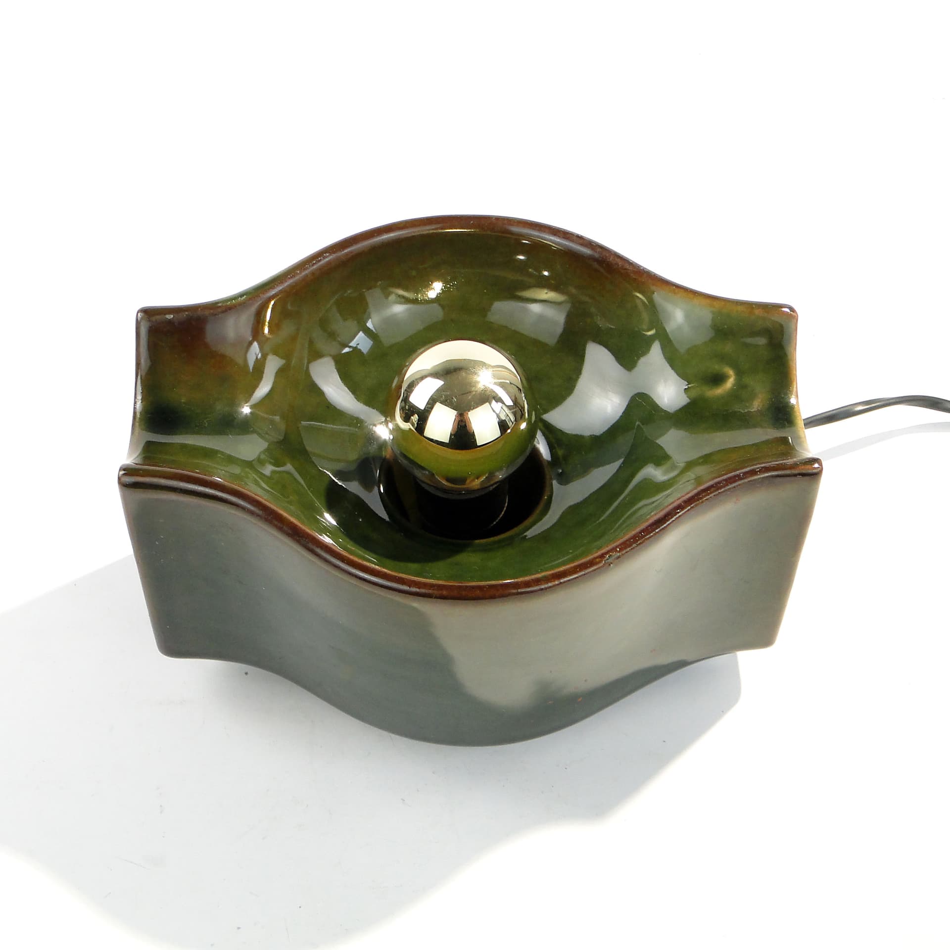 Kinkiet, ceramika oliwkowa, proj. A. Sadulski, Polska, lata 70. - 1227