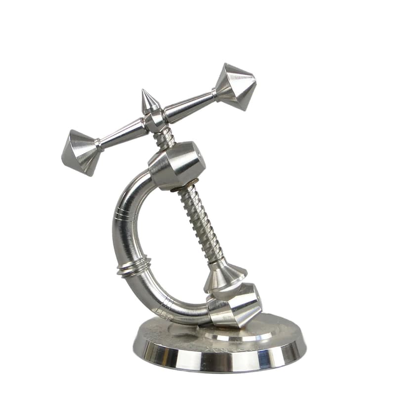 Dziadek do orzechów Art déco, stal chromowana srebrny, Polska, I połowa XX w.