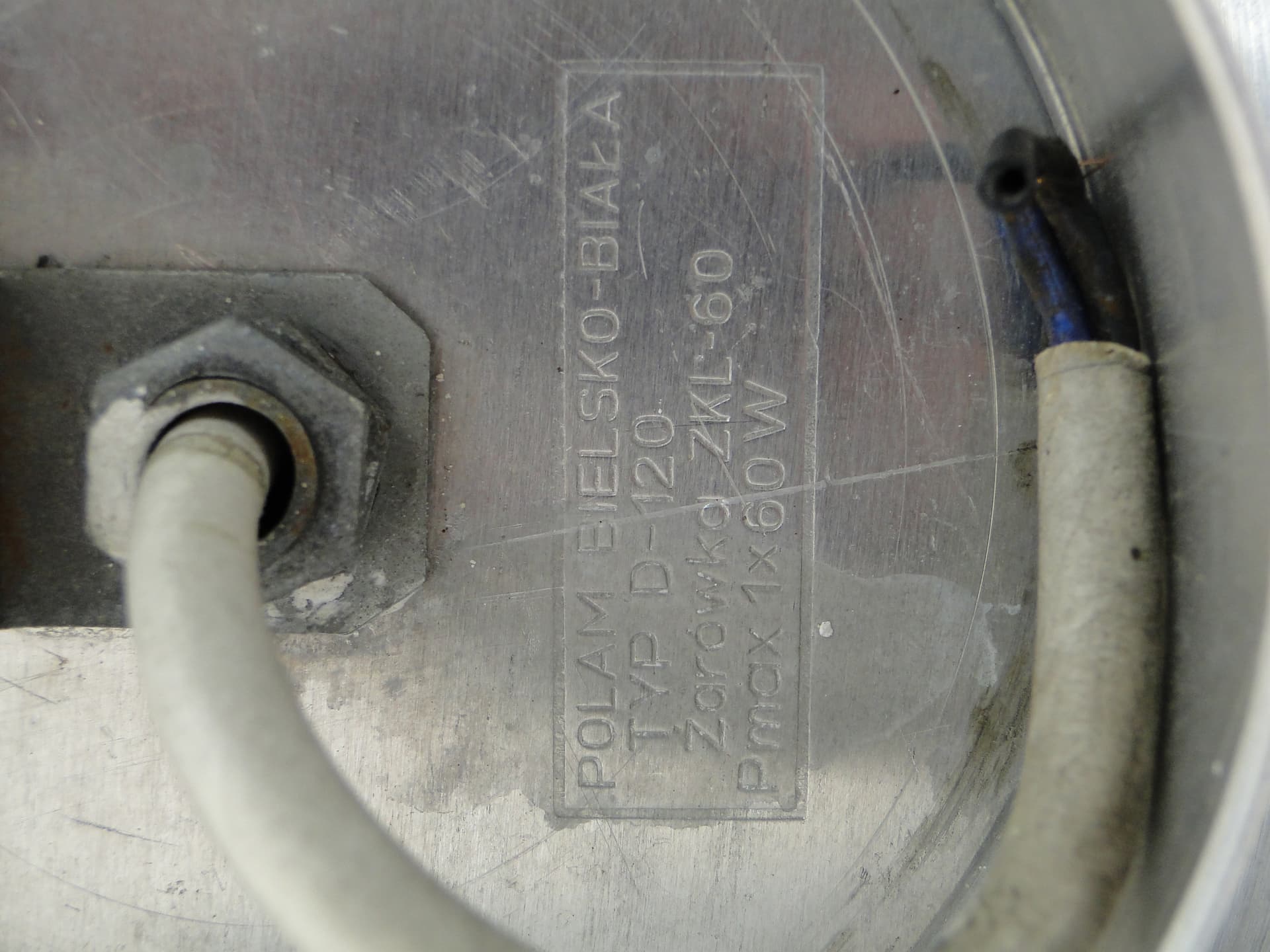 Kinkiet D120, srebrny, aluminium, Polska, lata 60. - 167854