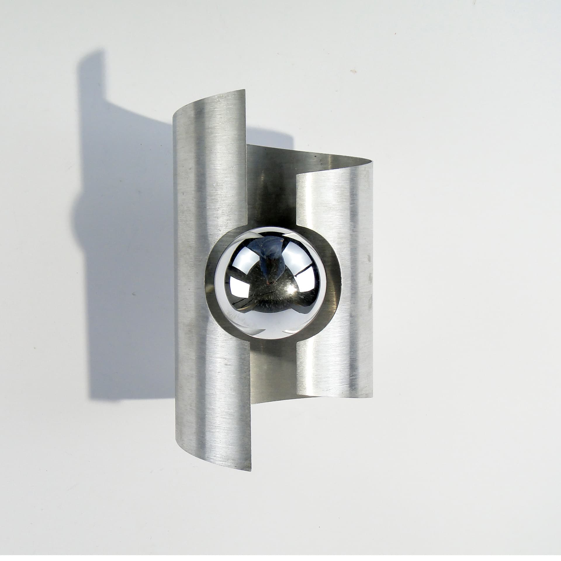 Kinkiet D120, srebrny, aluminium, Polska, lata 60. - 167849