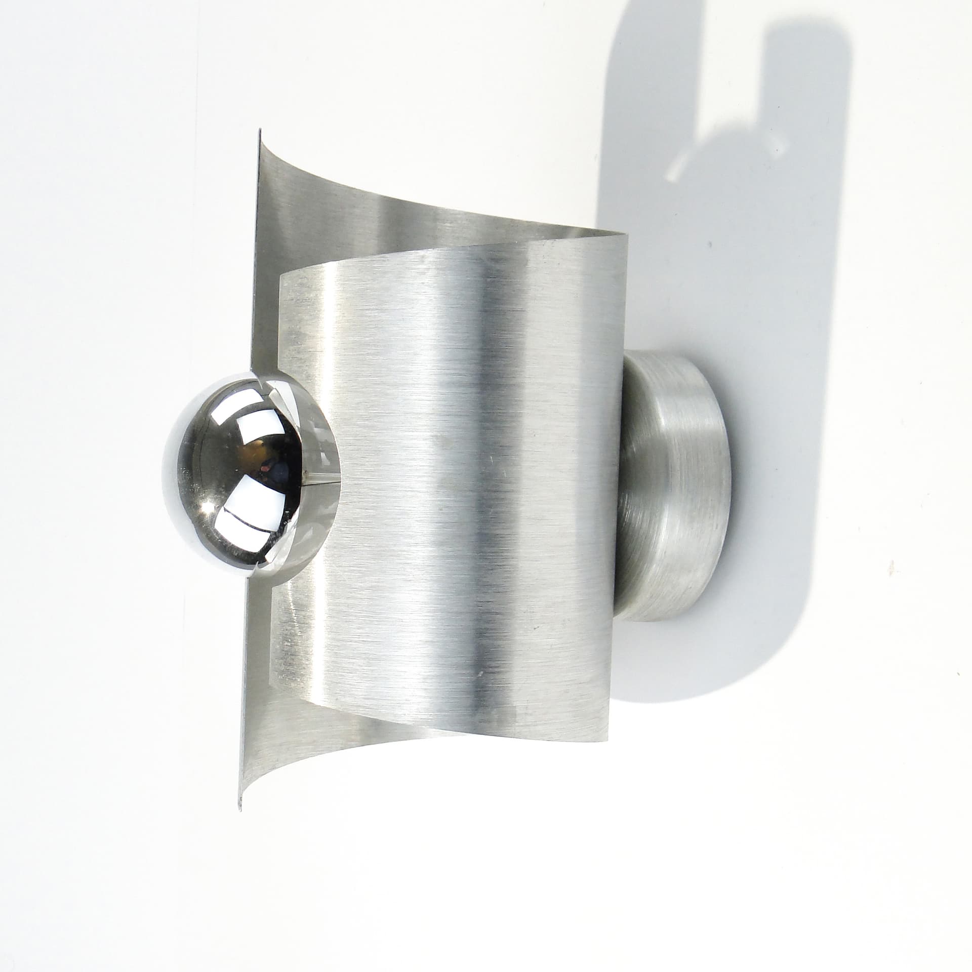 Kinkiet D120, srebrny, aluminium, Polska, lata 60. - 167848