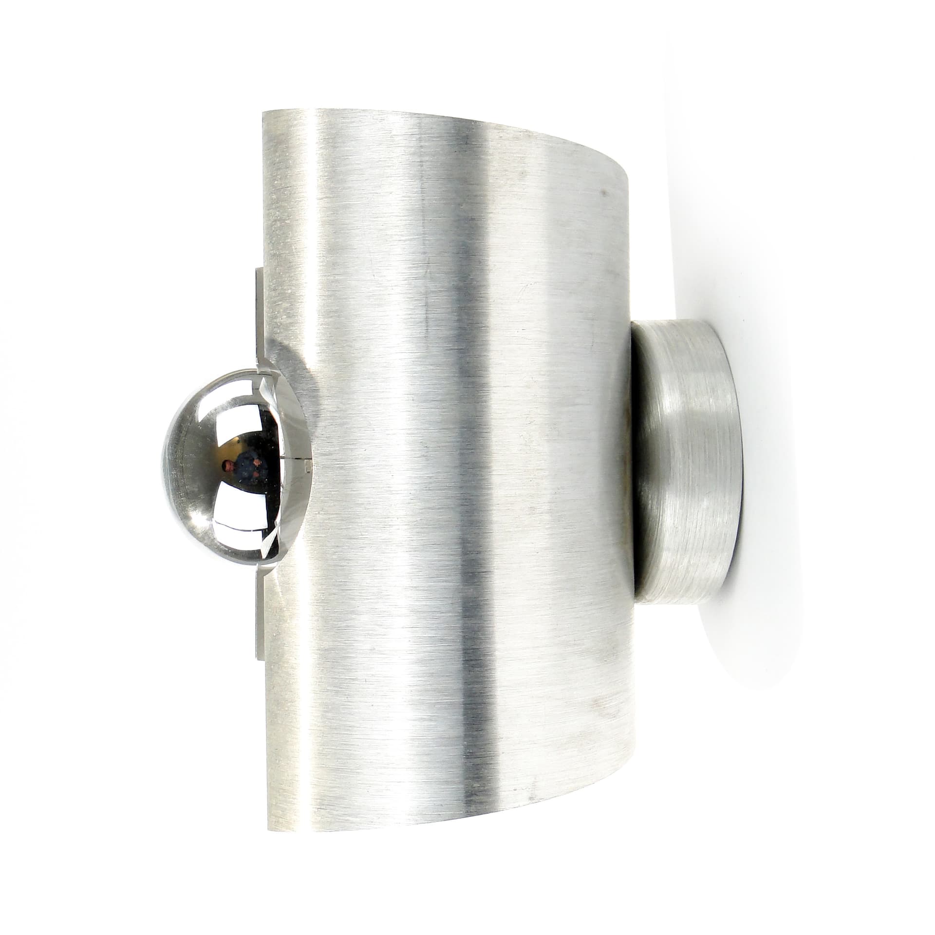 Kinkiet D120, srebrny, aluminium, Polska, lata 60. - 167852