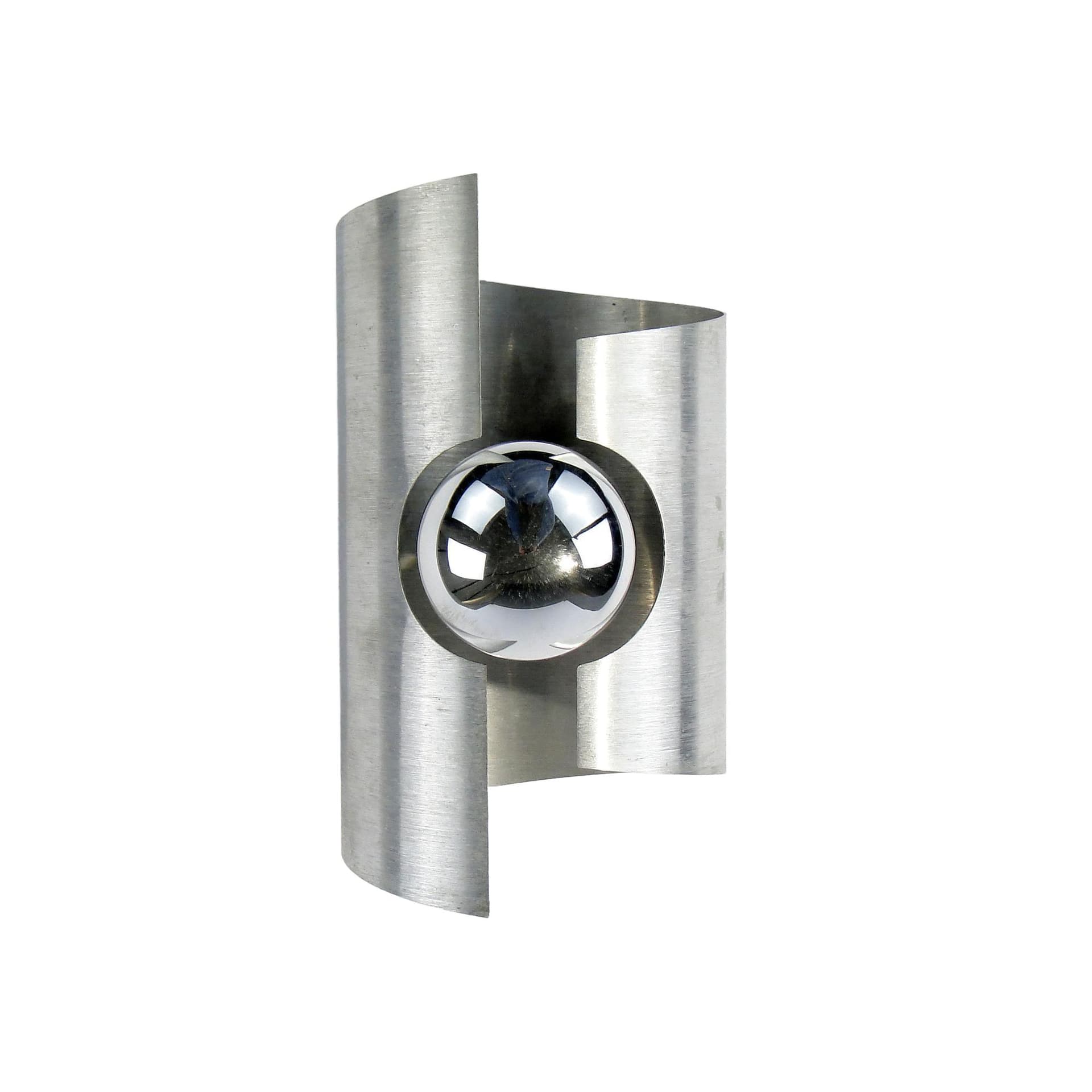 Kinkiet D120, srebrny, aluminium, Polska, lata 60.