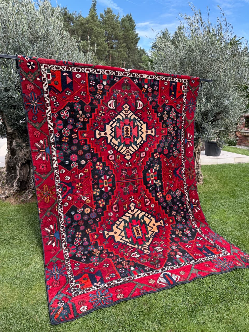 Rug Hamadan, multicolor wool, Iran, 1990s. - 167885