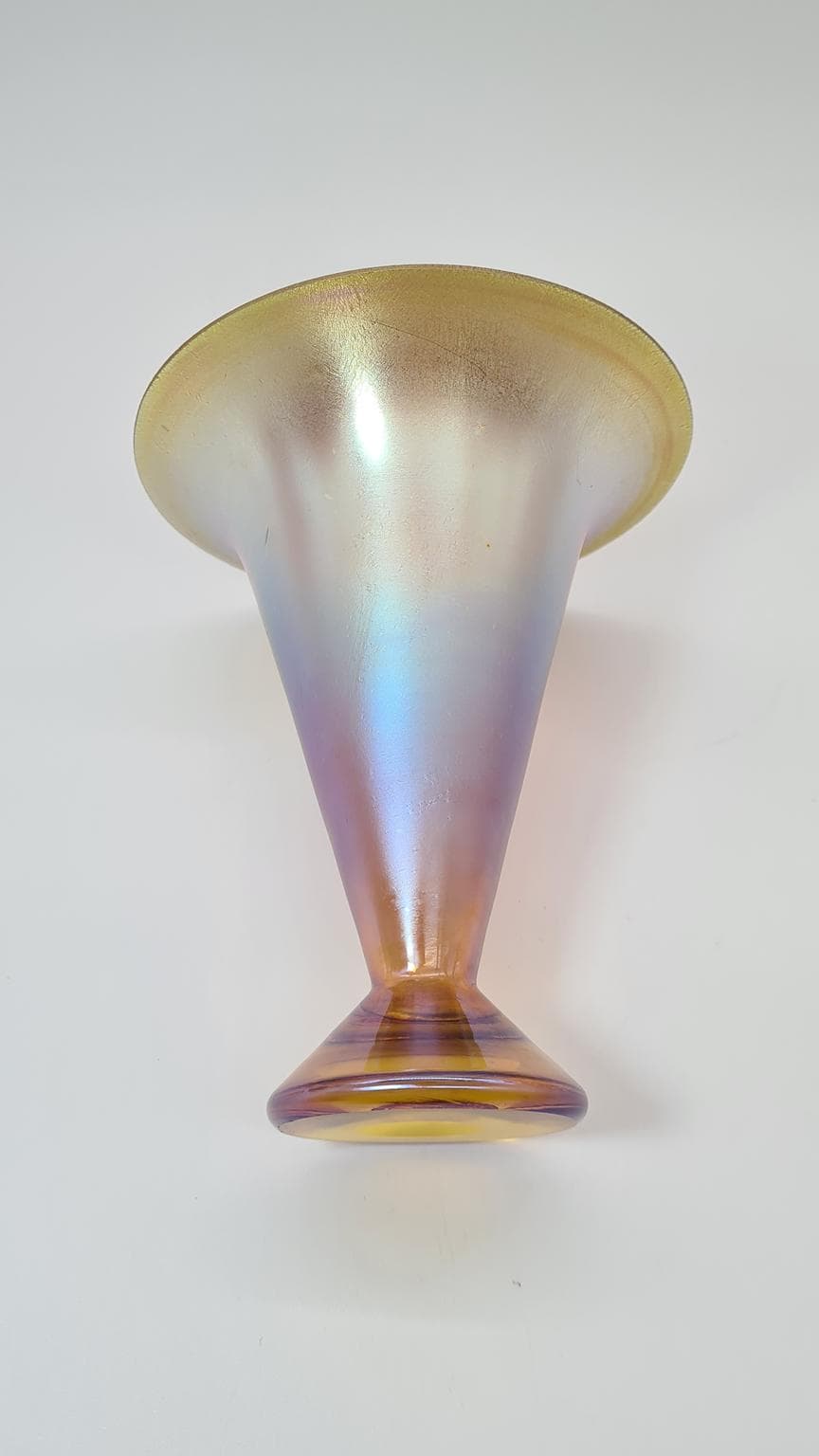 Vase Myra, multicolor iridescent glass, WMF, Germany, 1920s. - 167937