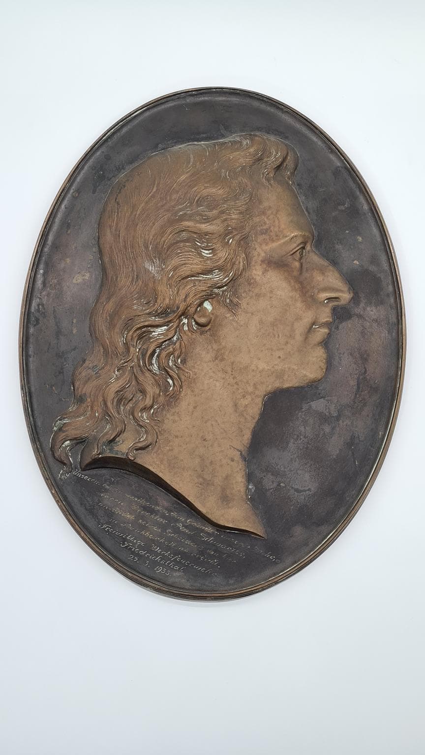 Płaskorzeźba portretowa, brąz ciemnobrązowy, Niemcy, lata 30. - 167938