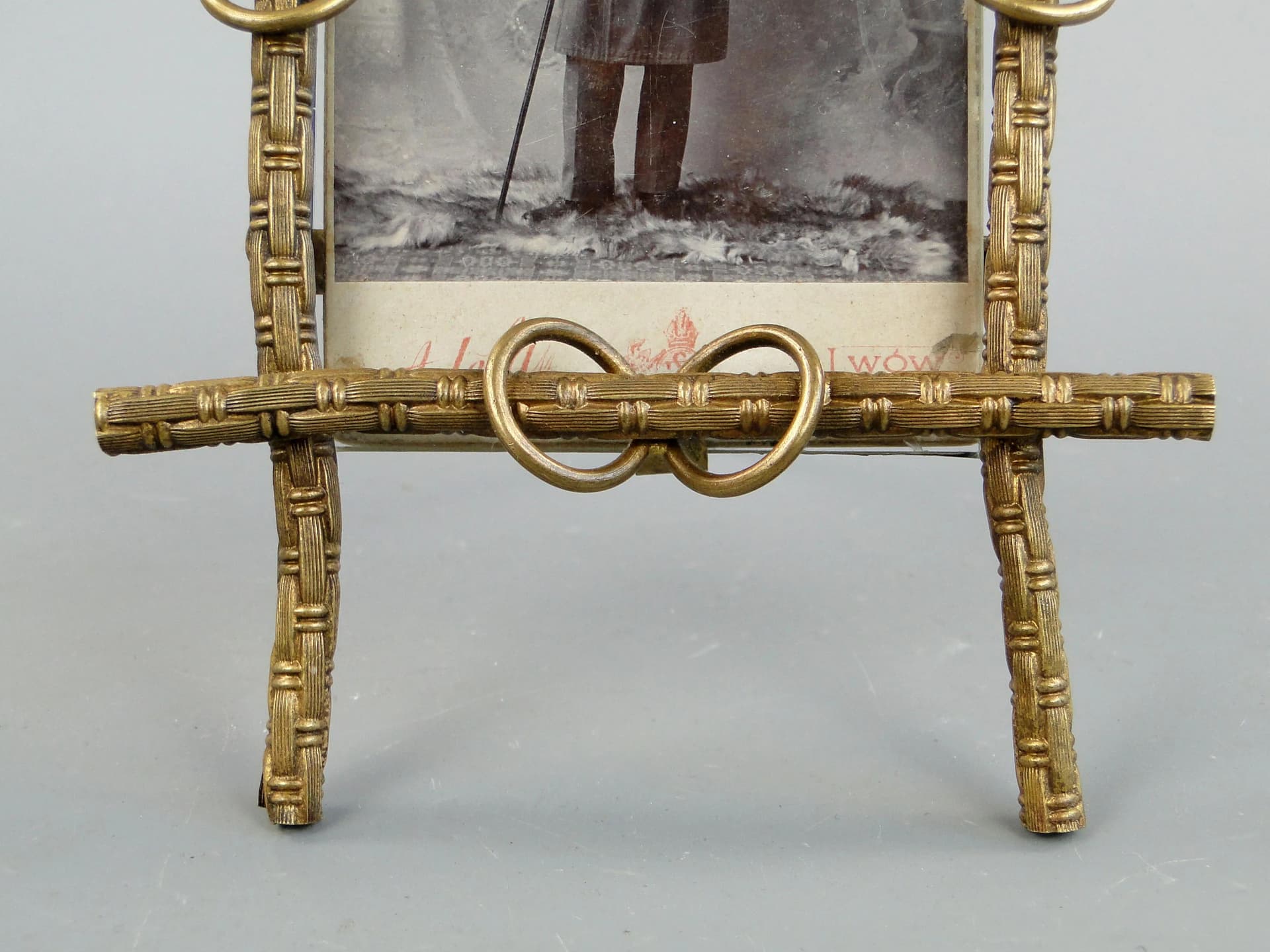 Photo frame, Art Nouveau, gilded brass golden, Austria-Hungary, early 20th c. - 10936