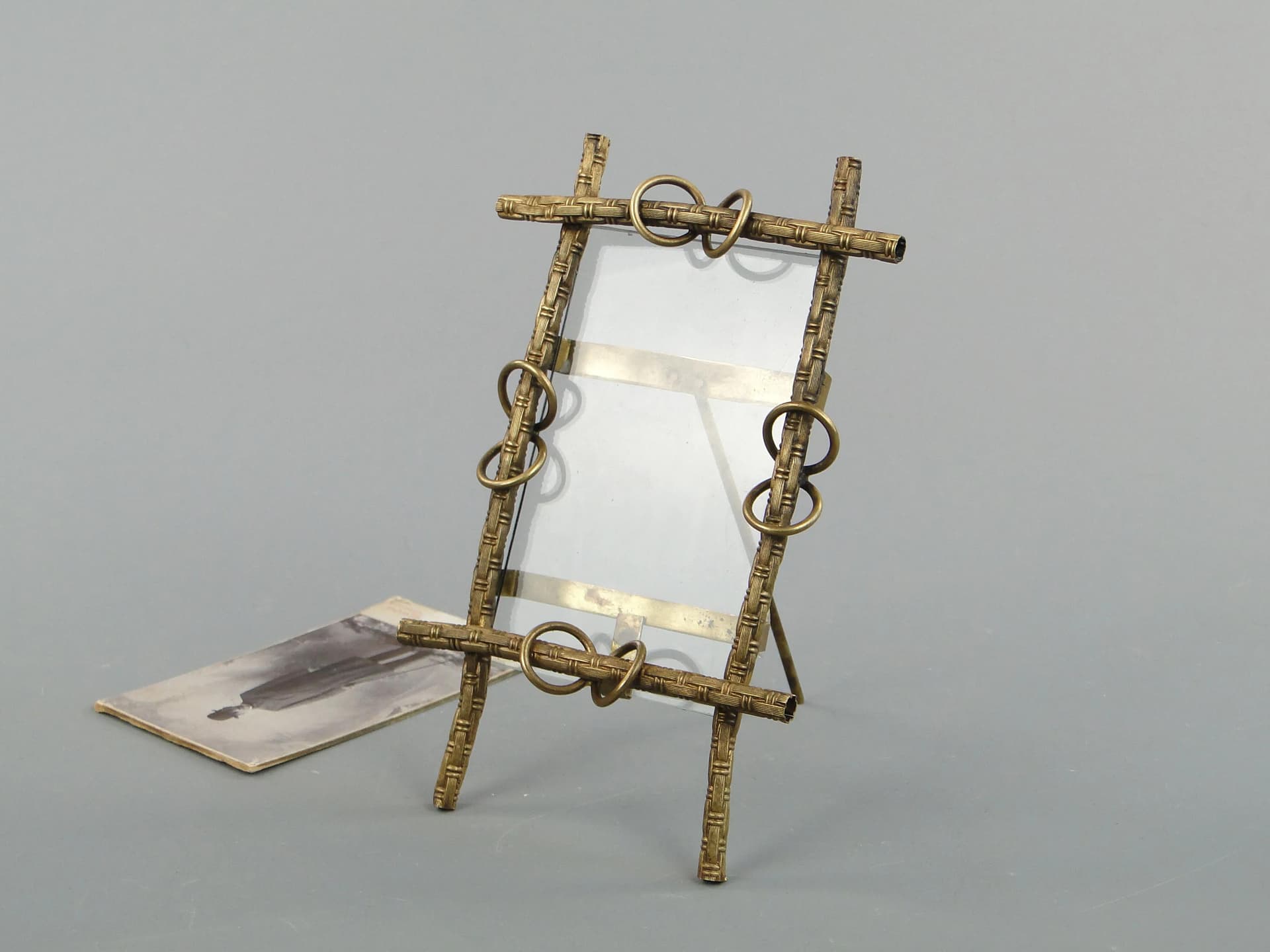 Photo frame, Art Nouveau, gilded brass golden, Austria-Hungary, early 20th c. - 10939