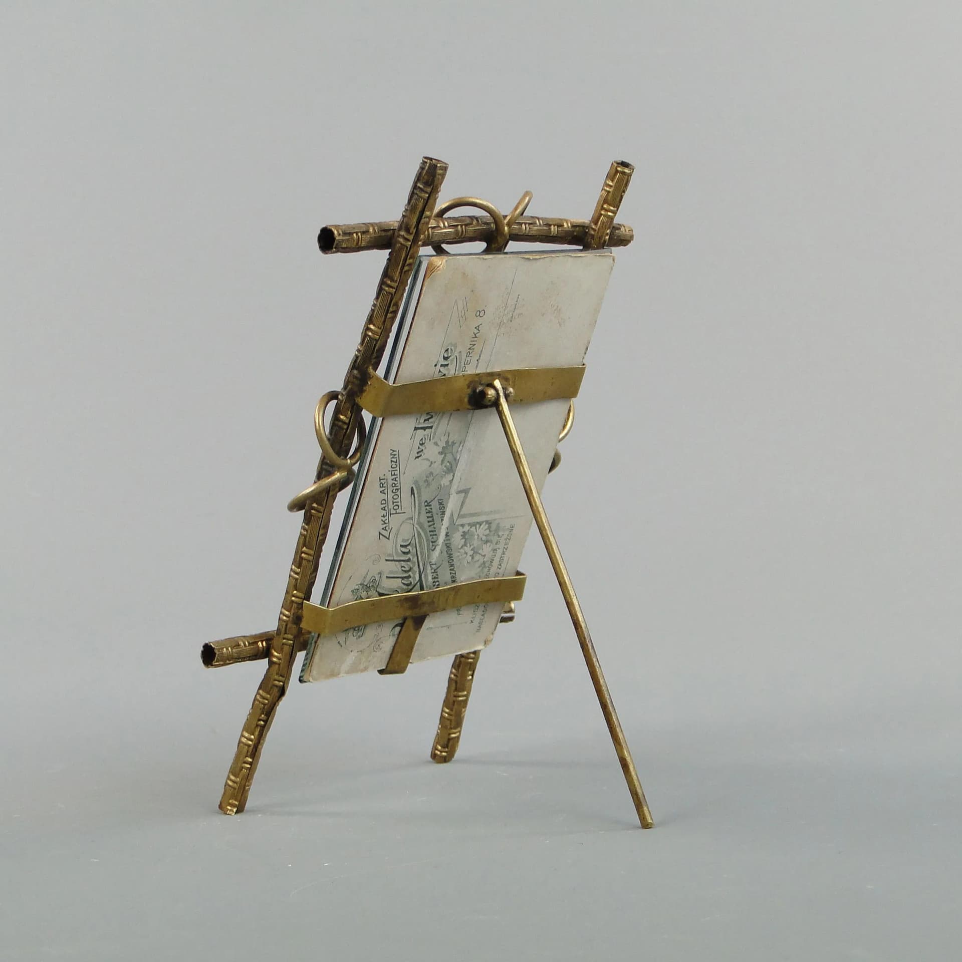 Photo frame, Art Nouveau, gilded brass golden, Austria-Hungary, early 20th c. - 10935