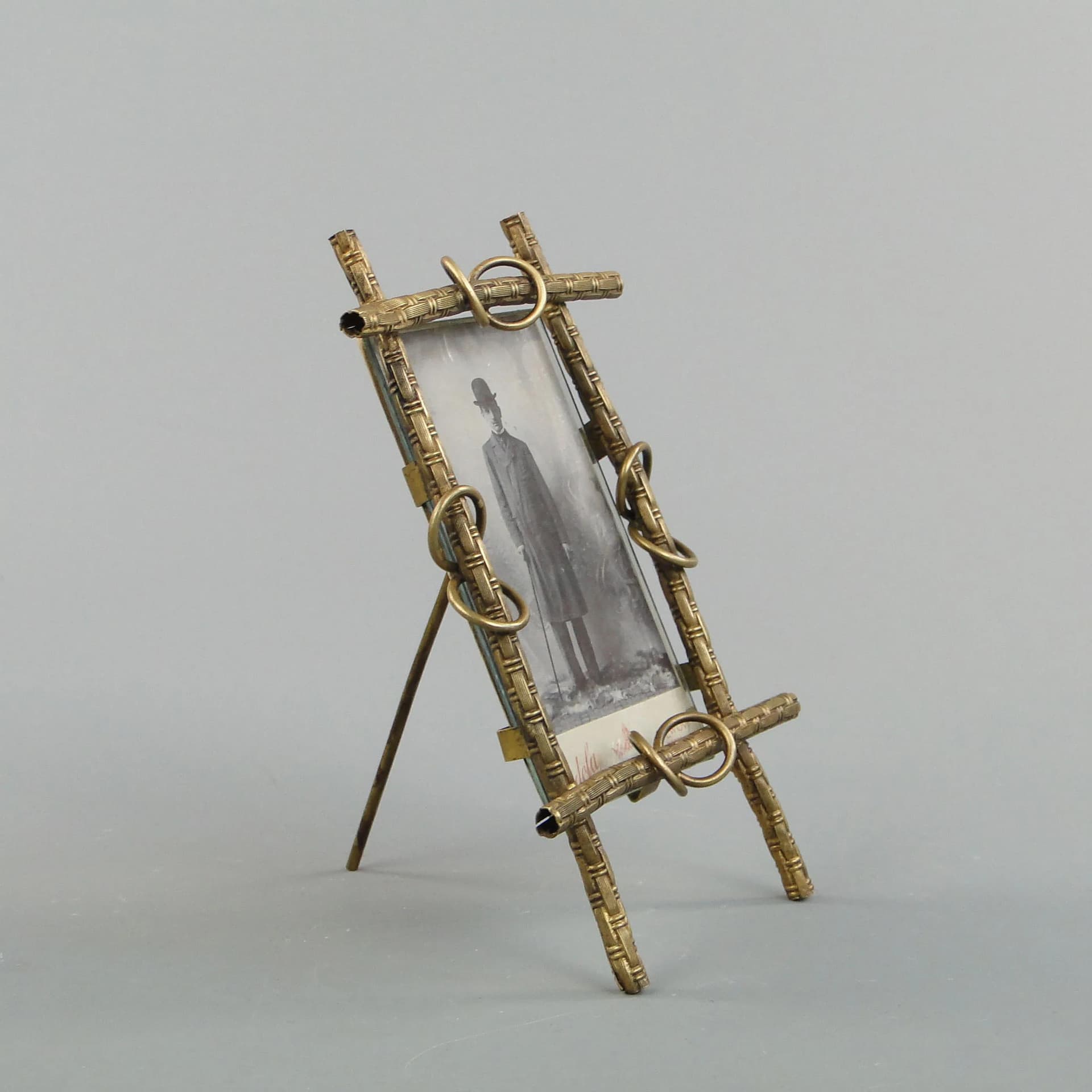 Photo frame, Art Nouveau, gilded brass golden, Austria-Hungary, early 20th c. - 10933