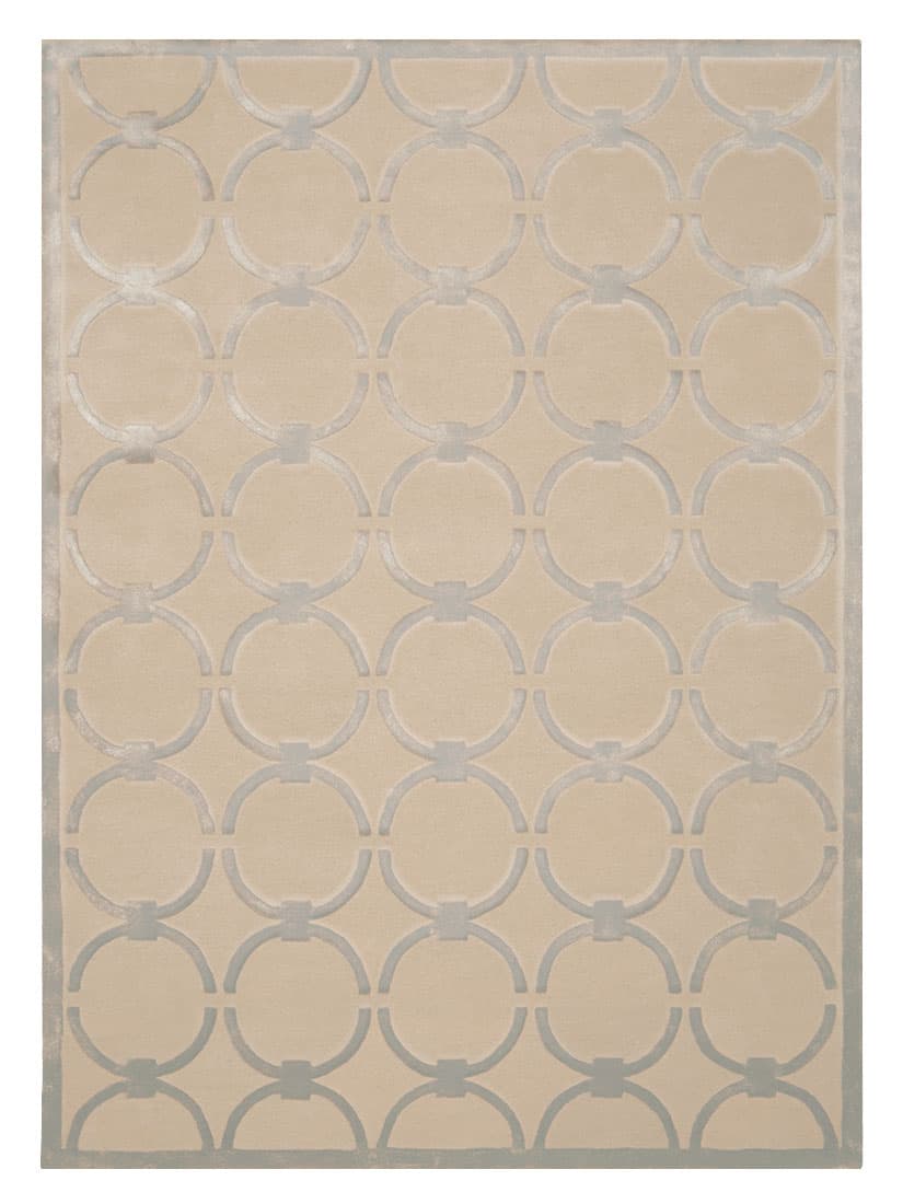 Dywan GLAM BEIGE GREY, 300x400 cm, proj. M. Fornal, beżowy, szary, wełna, wiskoza, Carpets & More