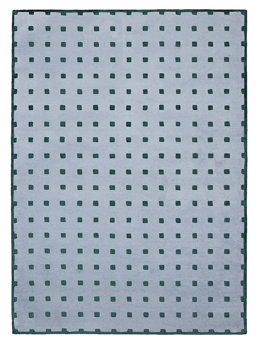 Dywan Delta Grey Blue 240x340 cm, proj. M. Fornal, szary, niebieski, wełna, wiskoza, Carpets & More