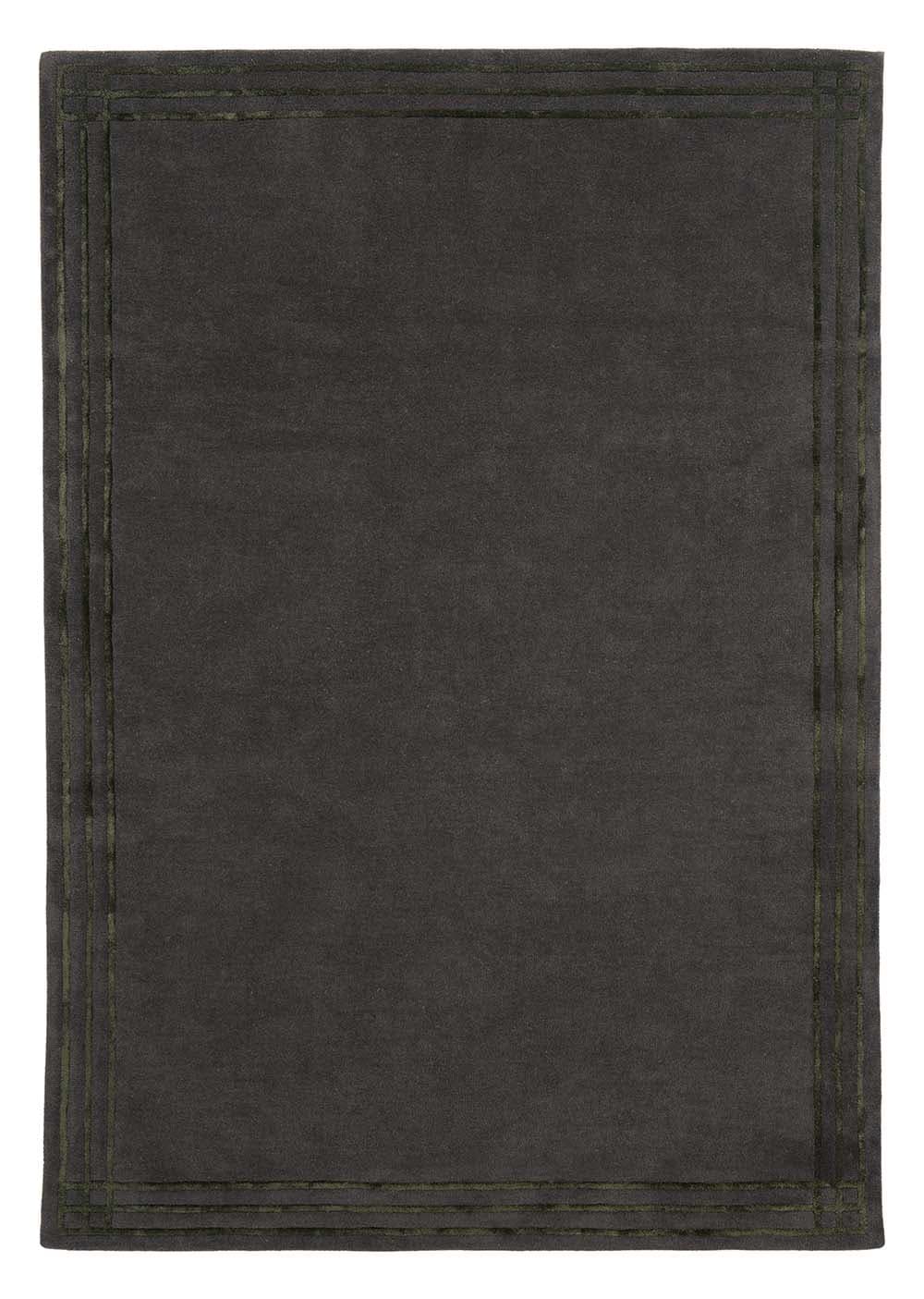 Rug Linea Graphite Dark Green 160x230 cm, grey, wool, viscose, Carpets & More