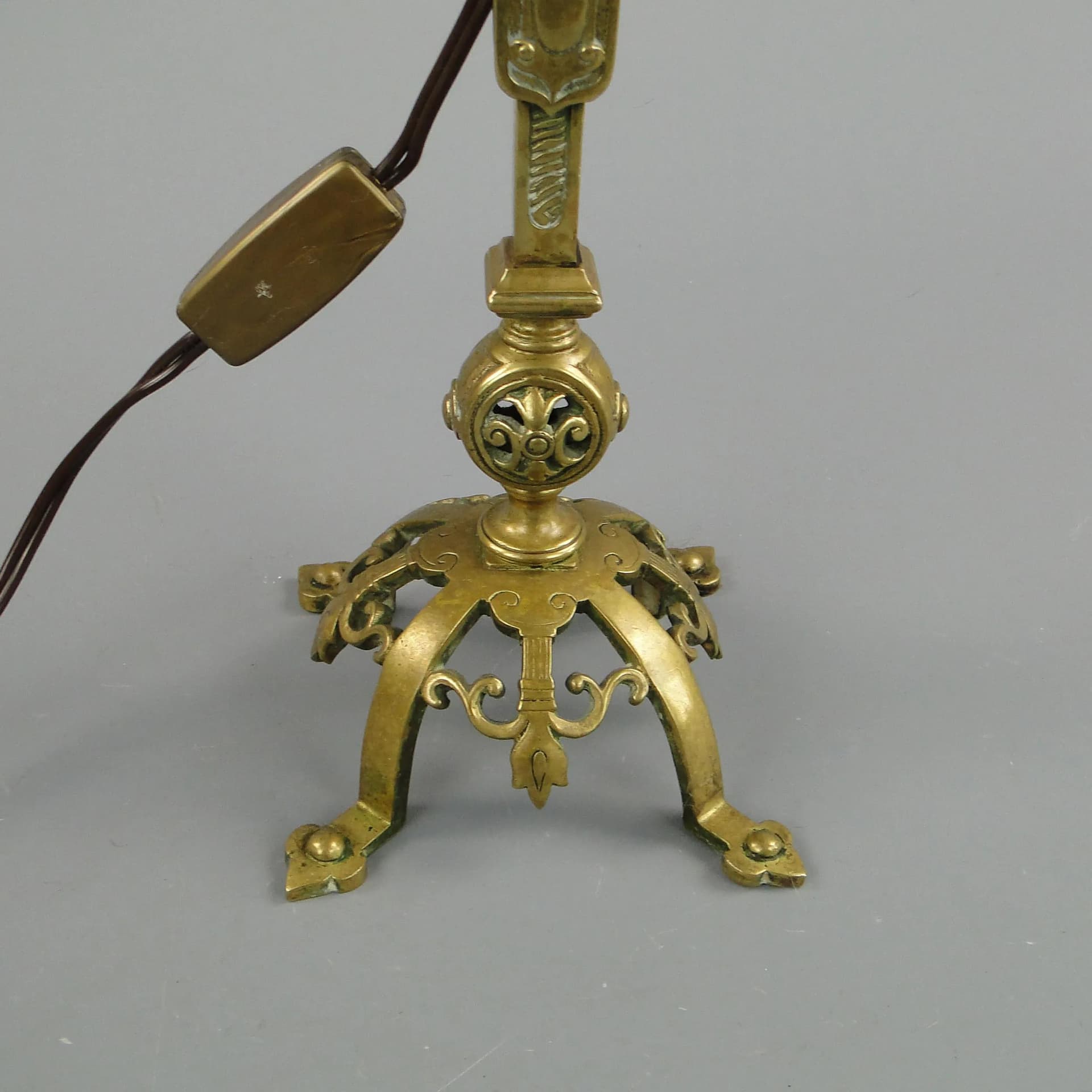 Table Lamp Celtic Revival, black velvet, gilded bronze, Sweden, 1920s - 10896