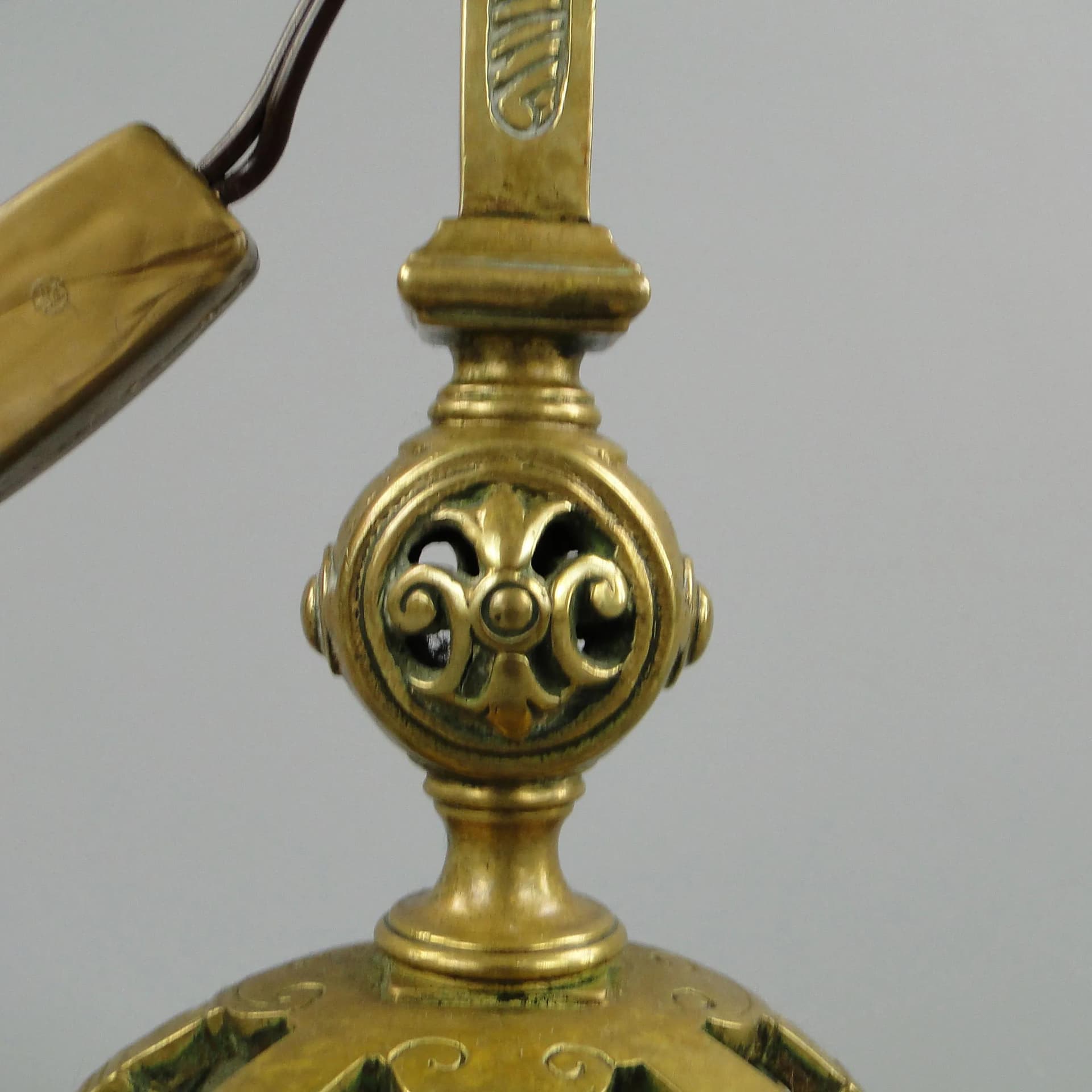 Table Lamp Celtic Revival, black velvet, gilded bronze, Sweden, 1920s - 10897