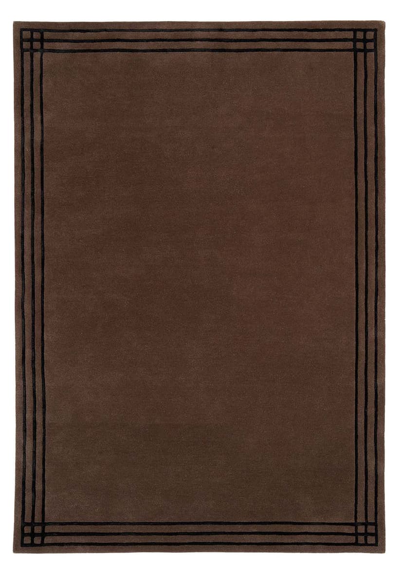 Dywan Linea Brown Black 160x230 cm, proj. M. Fornal, brązowy, czarny, wełna, wiskoza, Carpets & More