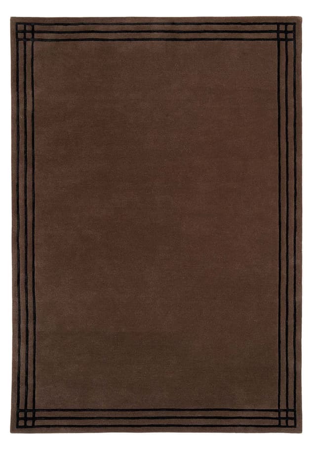 Dywan Linea Brown Black 240x340 cm, proj. M. Fornal, brązowy, czarny, wełna, wiskoza, Carpets & More - WYMIARY